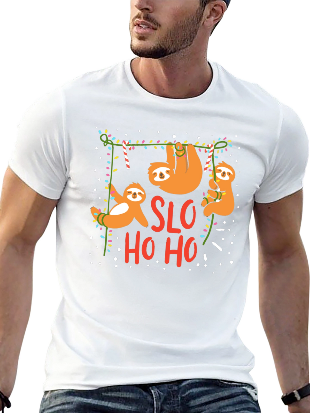 SLO HO HO Sloth Christmas T-Shirt