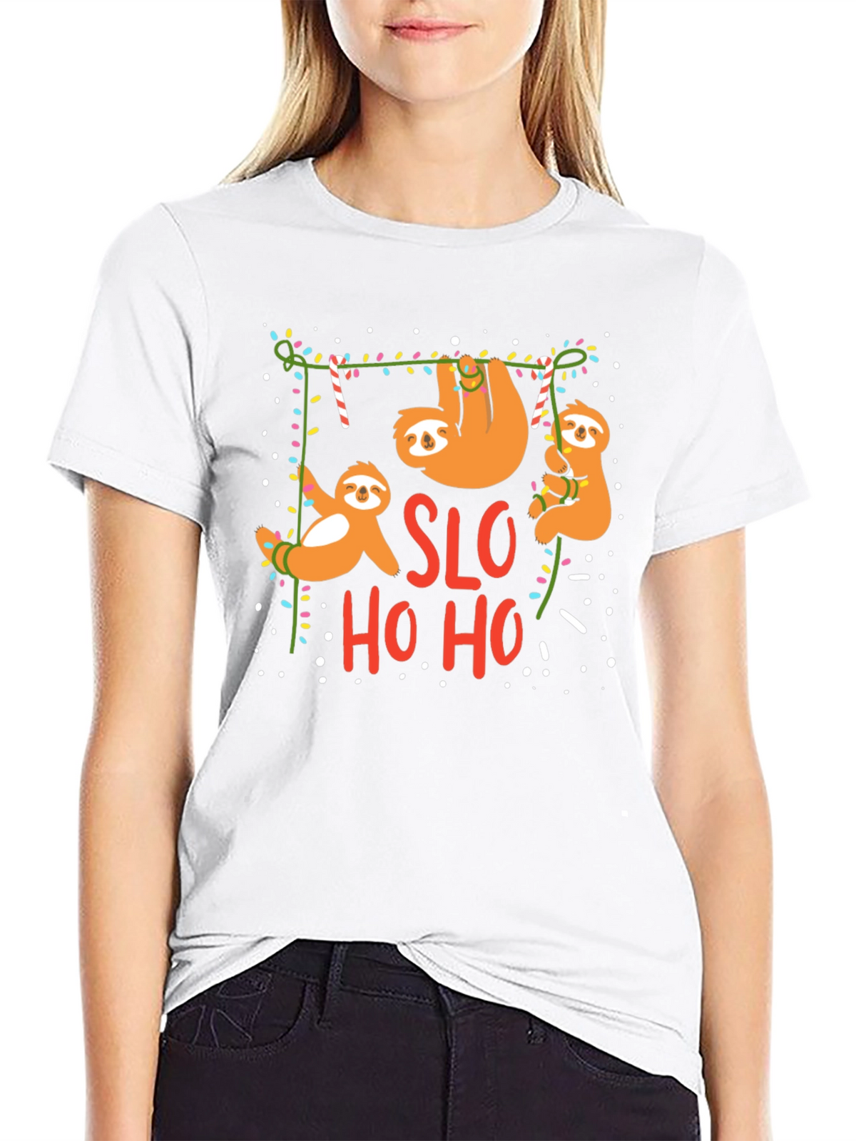 SLO HO HO Sloth Christmas T-Shirt