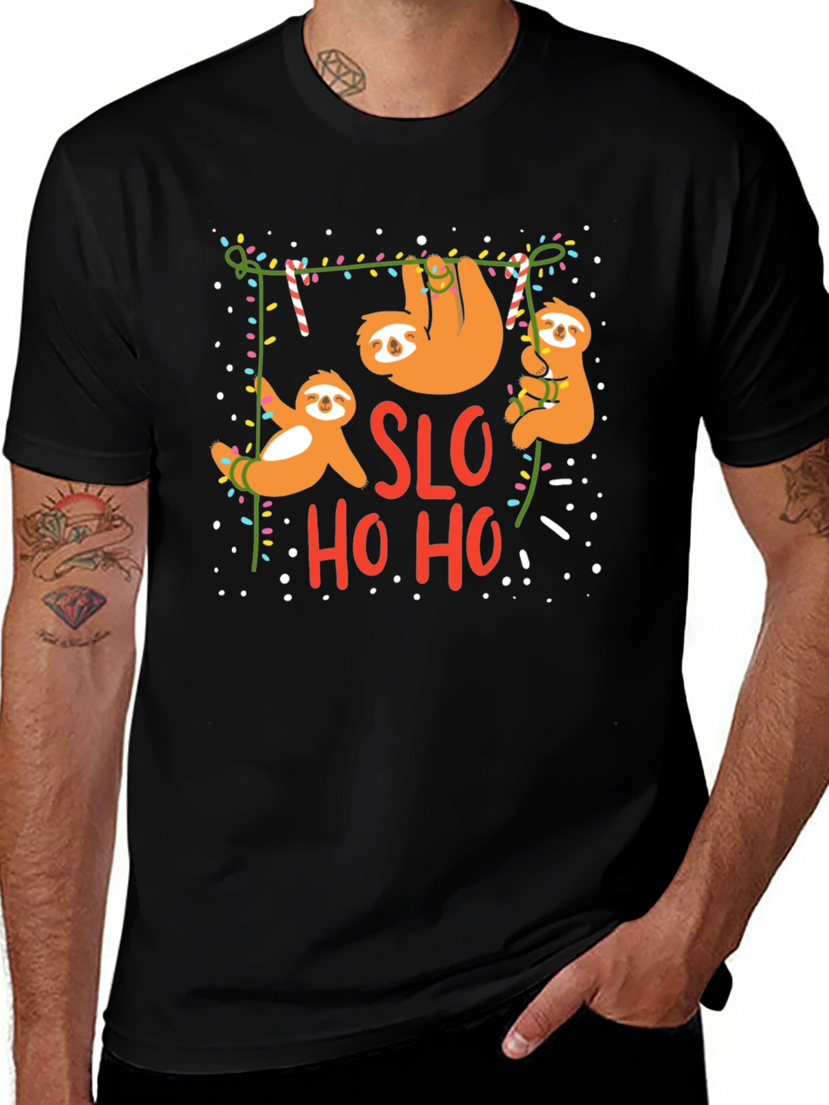 SLO HO HO Sloth Christmas T-Shirt