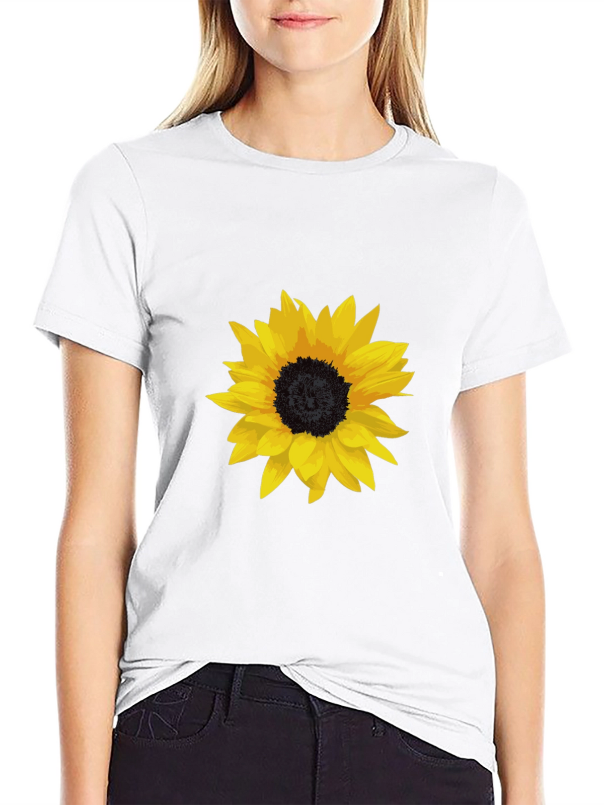 Sunflower Graphic Black T-Shirt