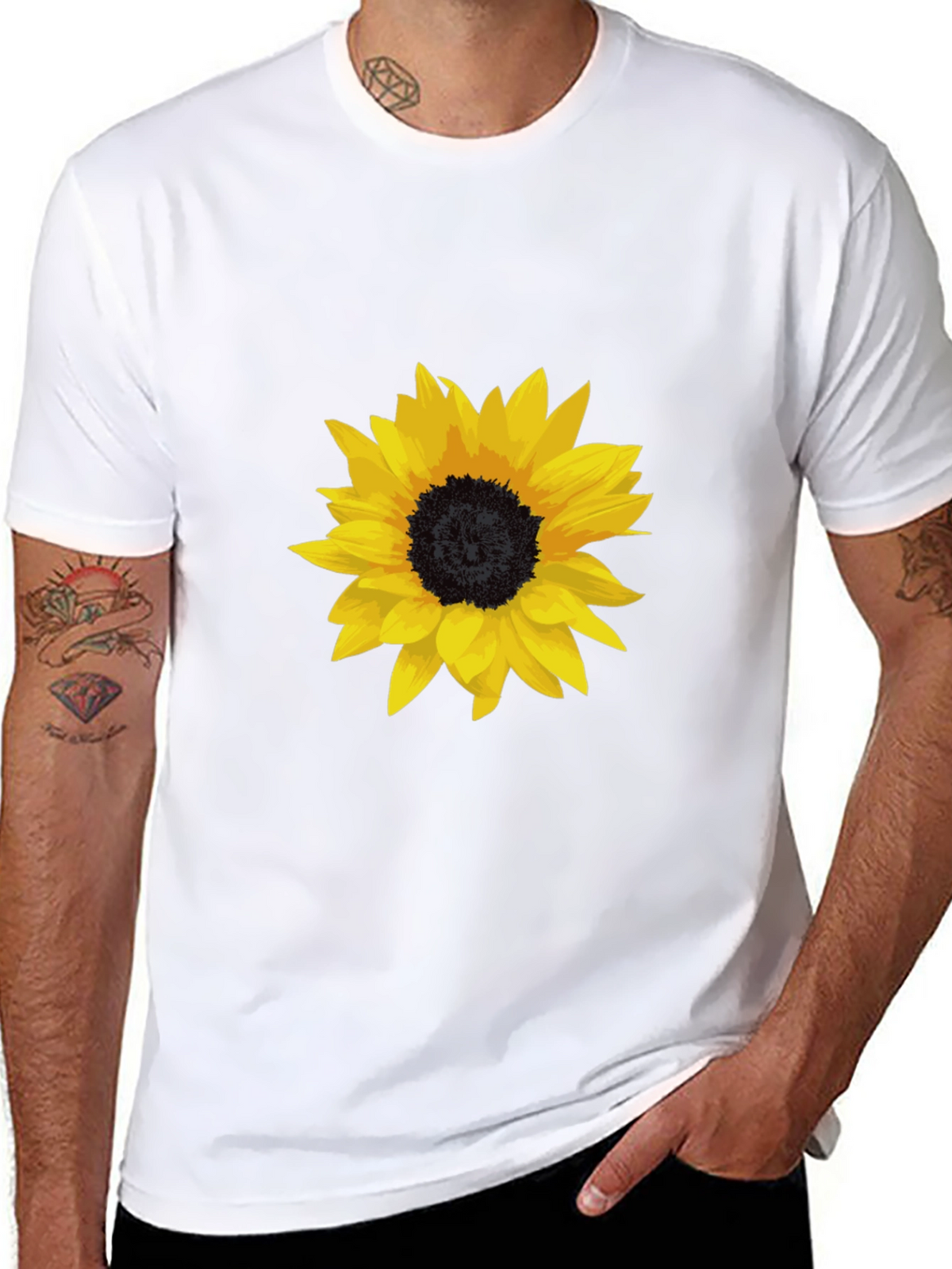 Sunflower Graphic Black T-Shirt