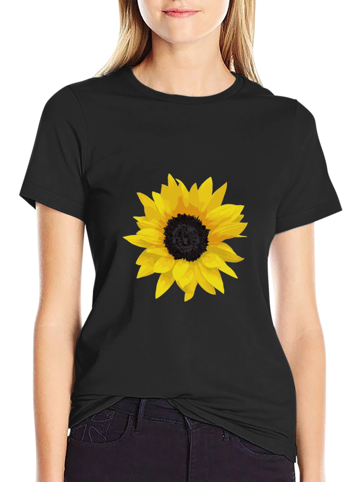 Sunflower Graphic Black T-Shirt