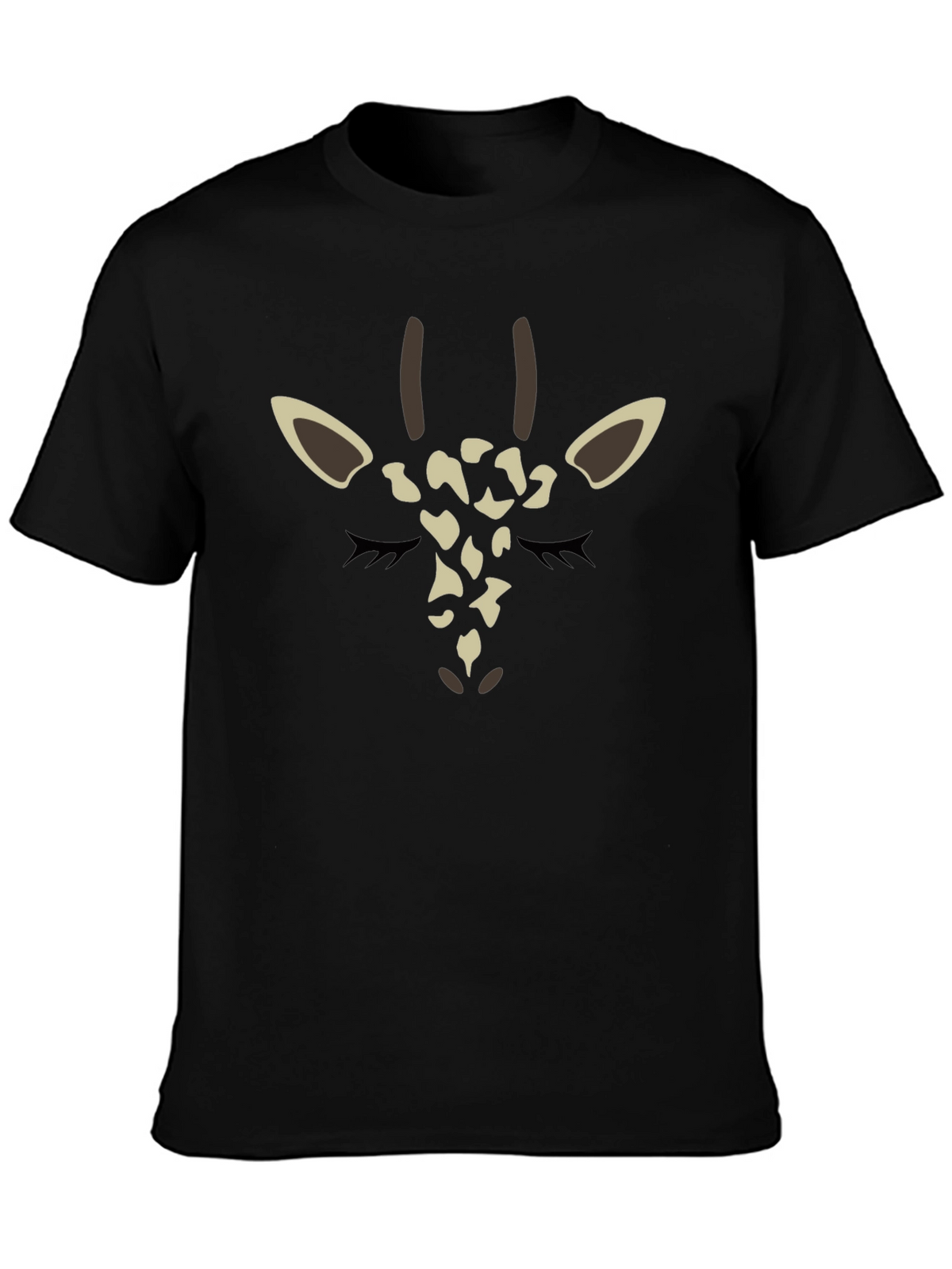 Giraffe Face Graphic Tee - Black