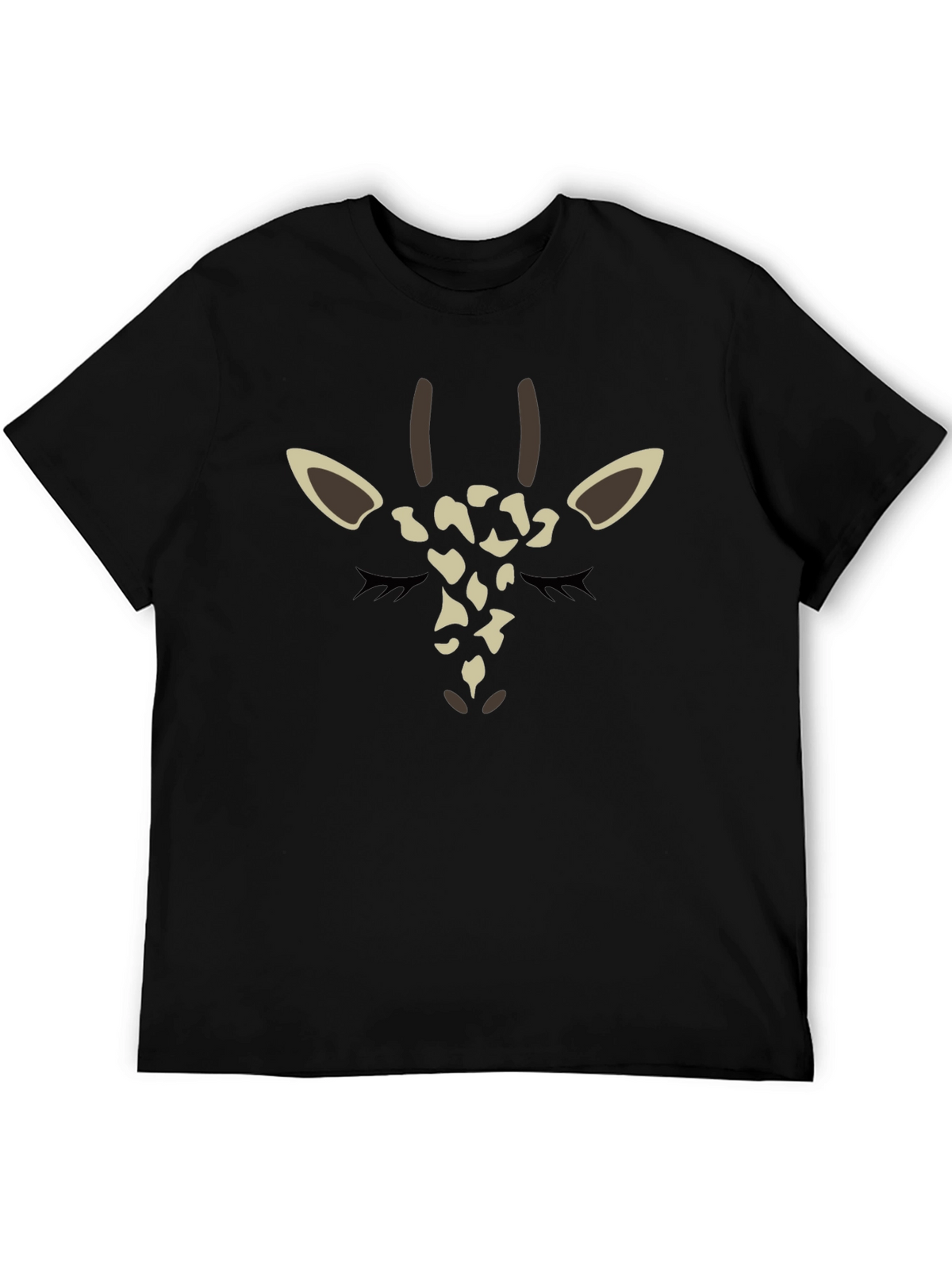 Giraffe Face Graphic Tee - Black
