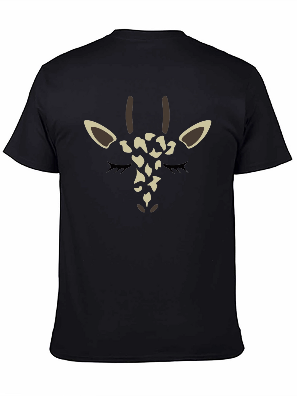 Giraffe Face Graphic Tee - Black