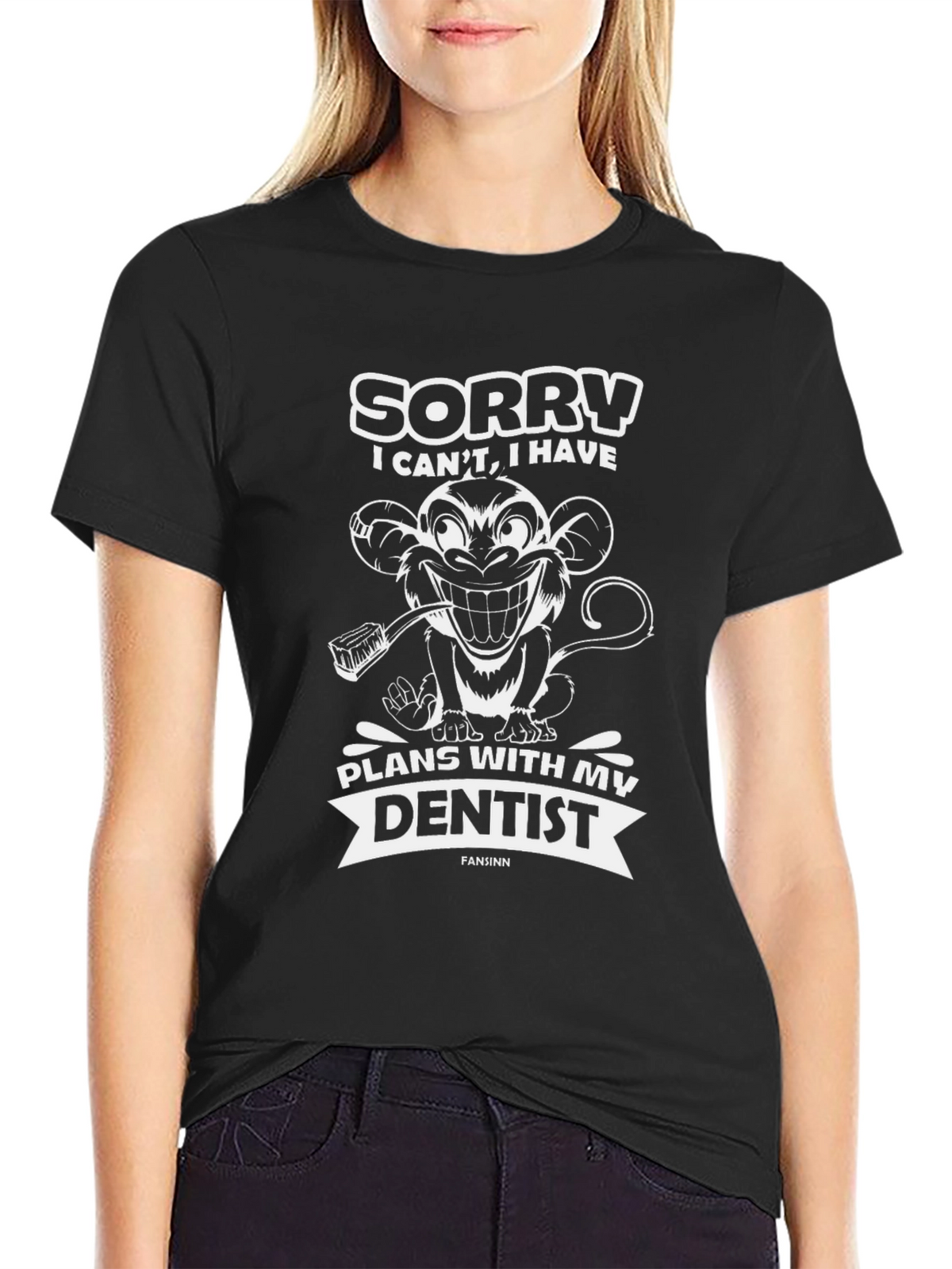 Funny Dentist Monkey Graphic T-Shirt