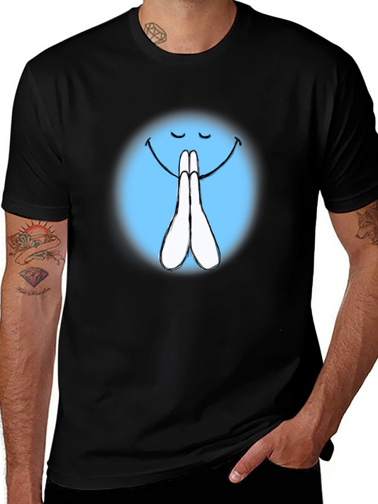 Praying Emoji Graphic Black T-Shirt