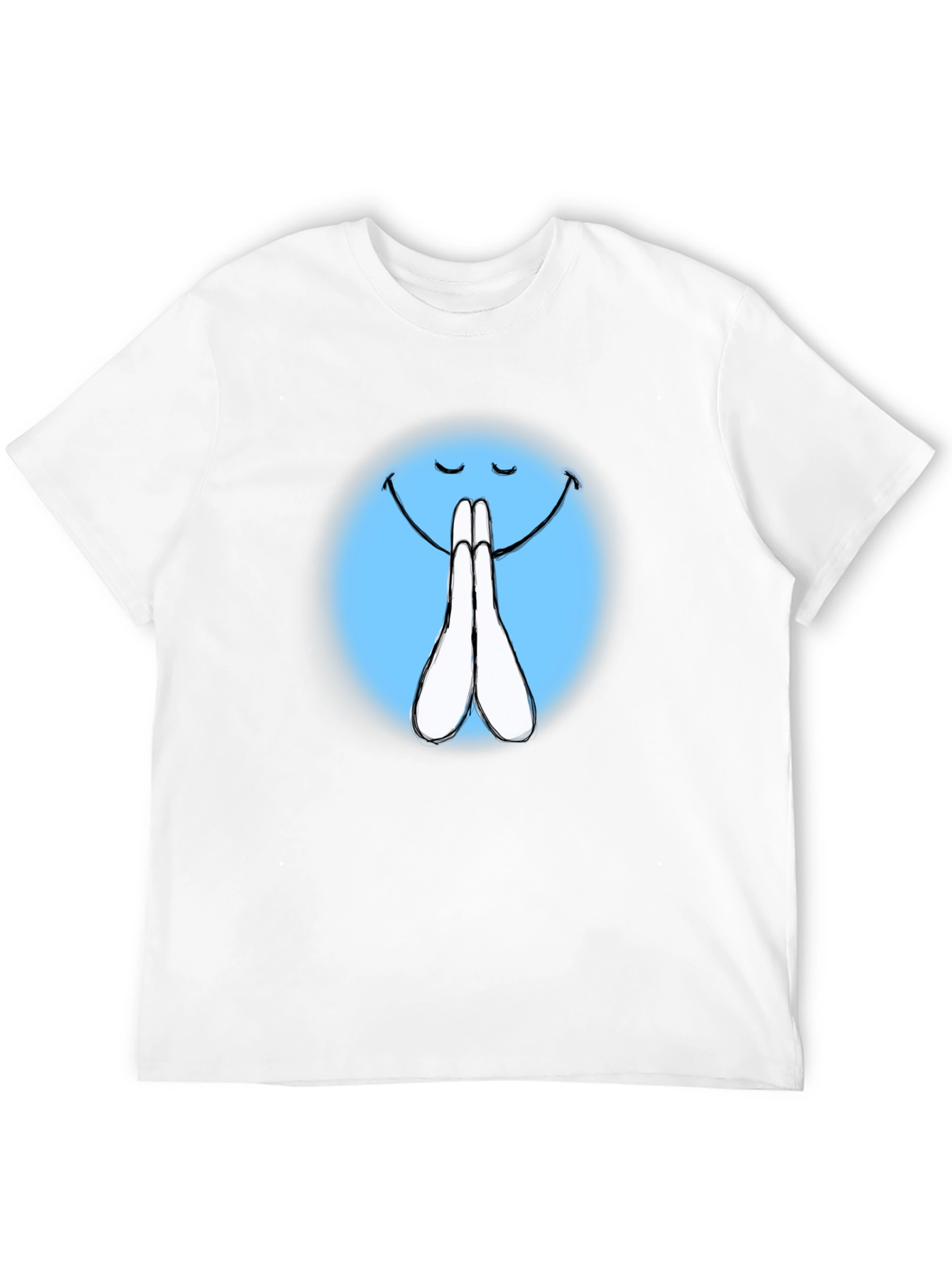 Praying Emoji Graphic Black T-Shirt