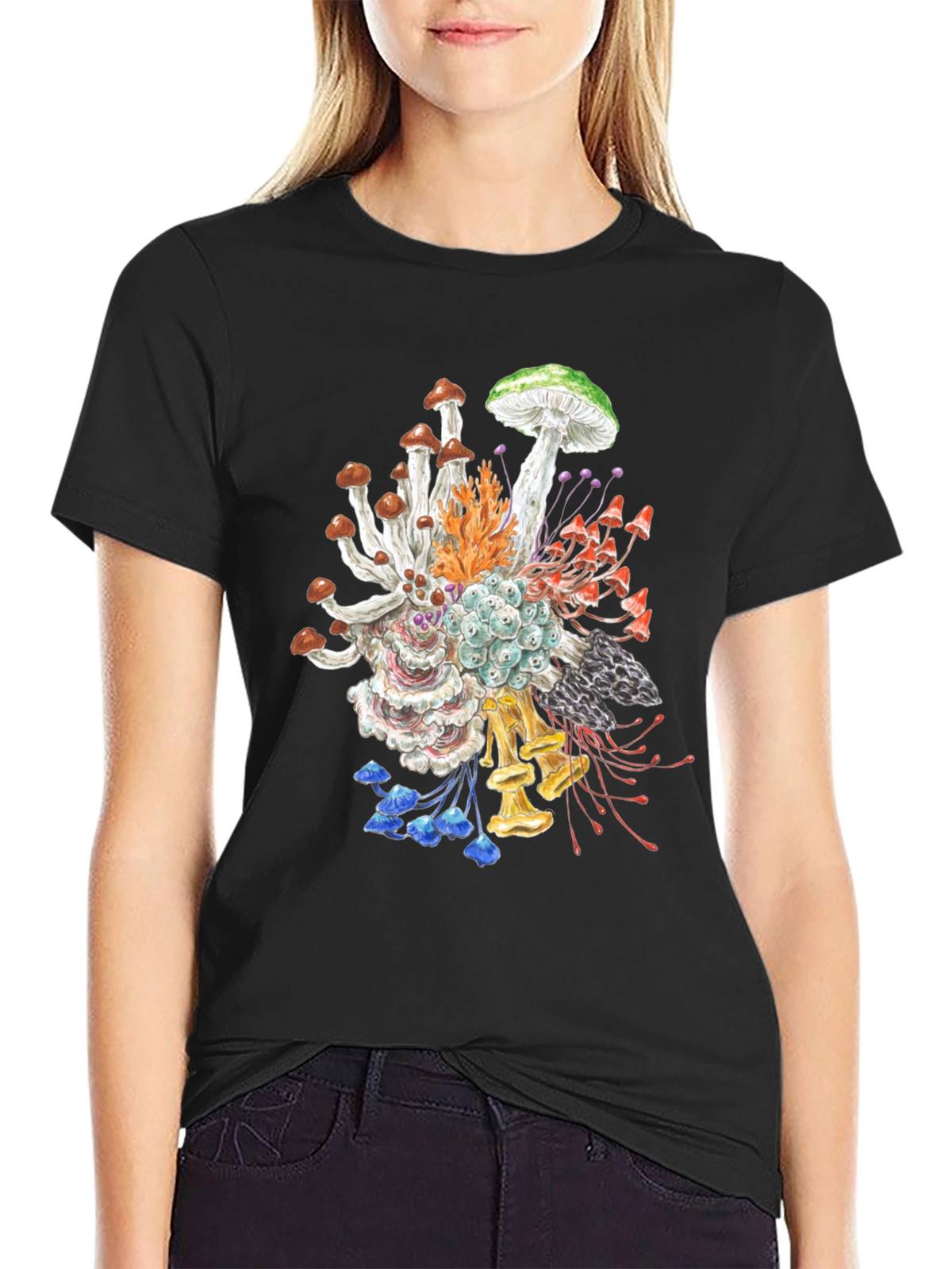 Mushroom Graphic Tee - Nature Inspired Art Shirt
