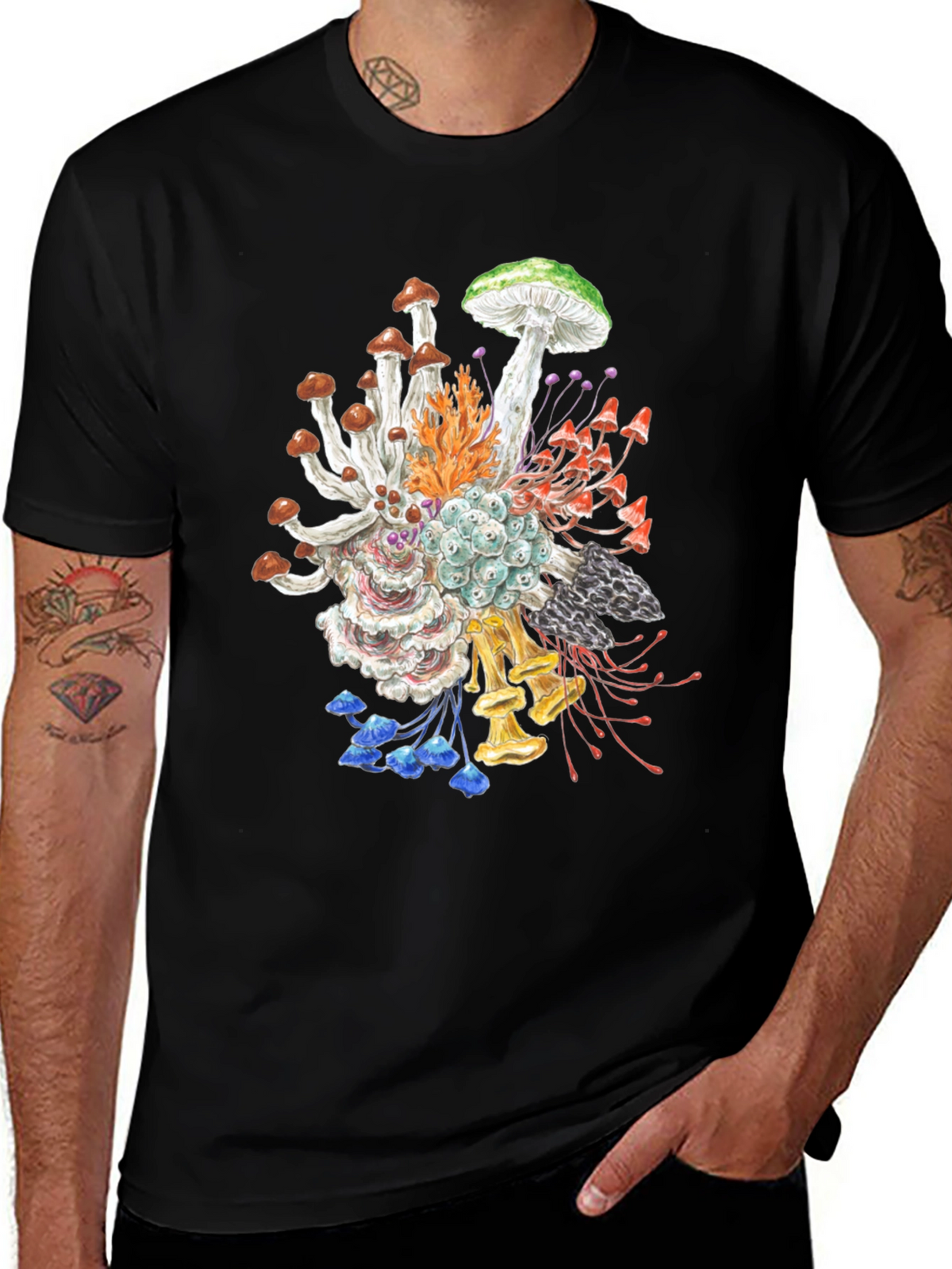 Mushroom Graphic Tee - Nature Inspired Art Shirt