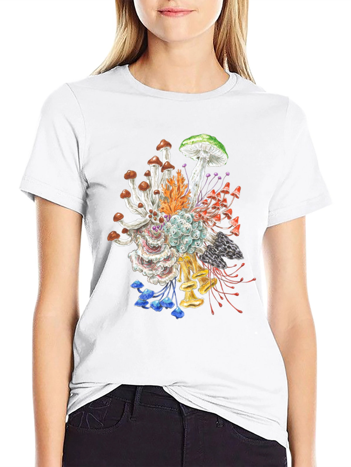 Mushroom Graphic Tee - Nature Inspired Art Shirt