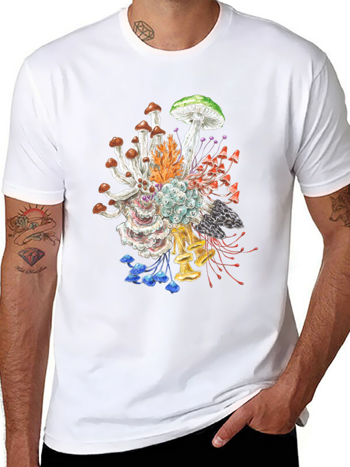 Mushroom Graphic Tee - Nature Inspired Art Shirt