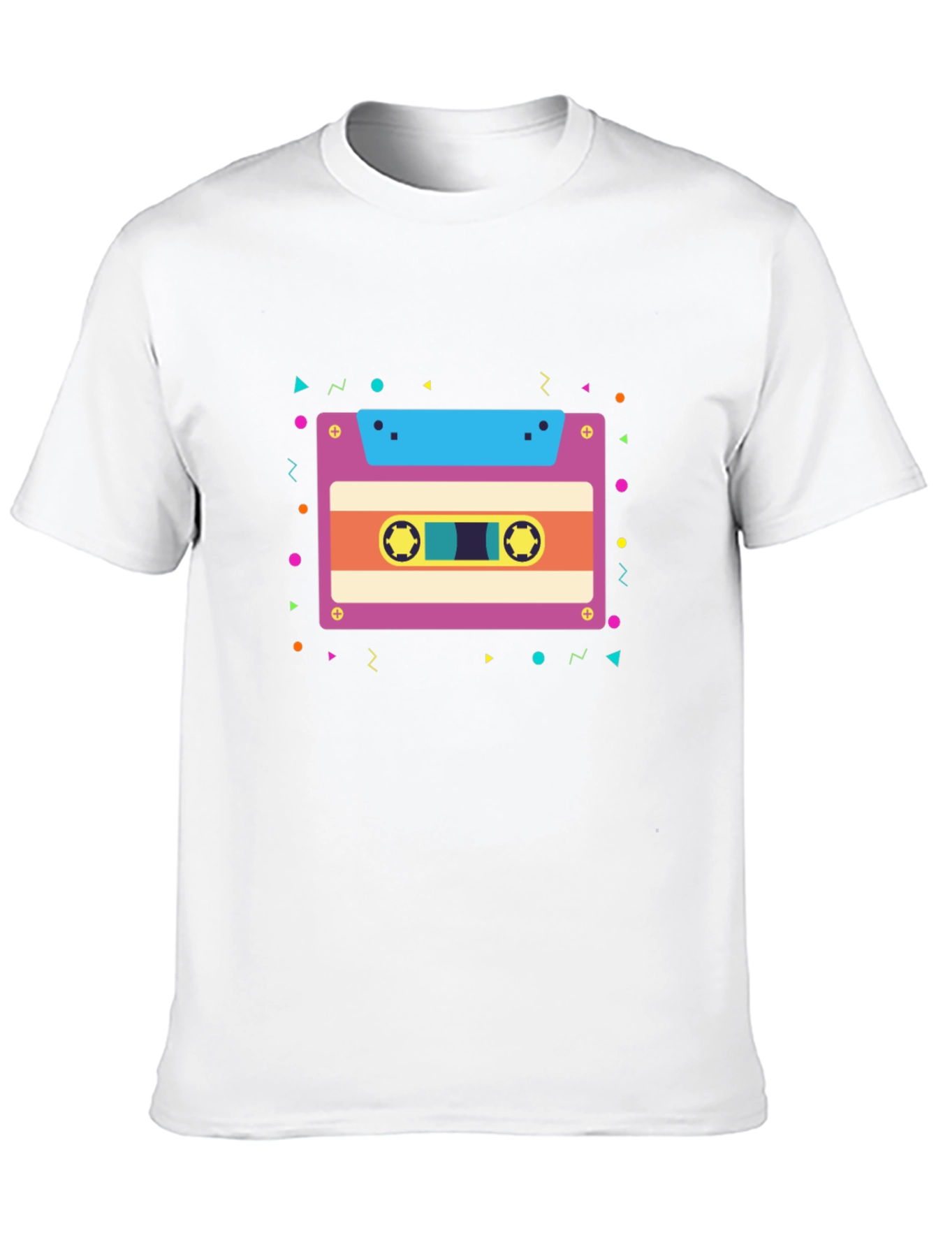 Retro Cassette Tape Graphic Tee - Black