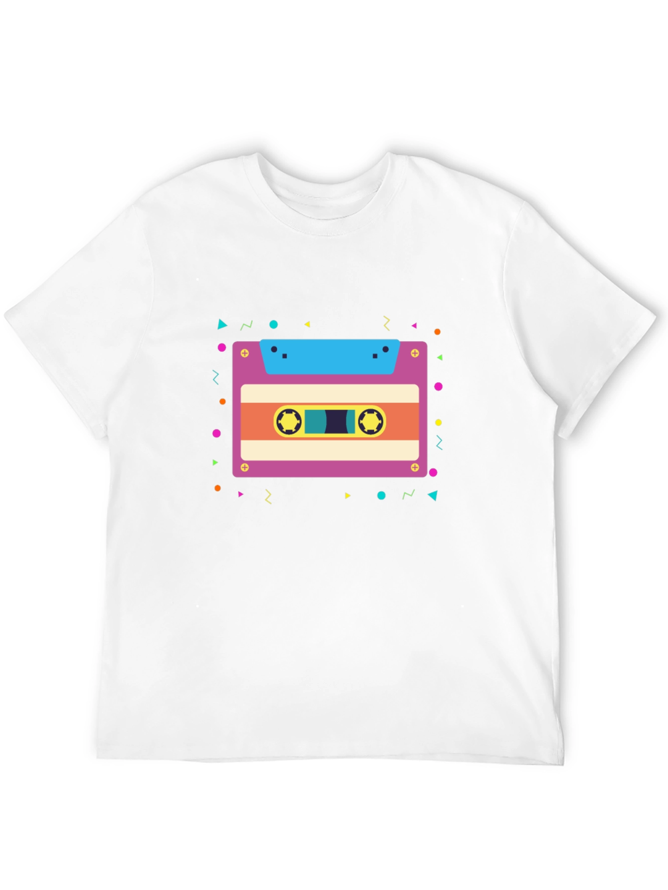 Retro Cassette Tape Graphic Tee - Black