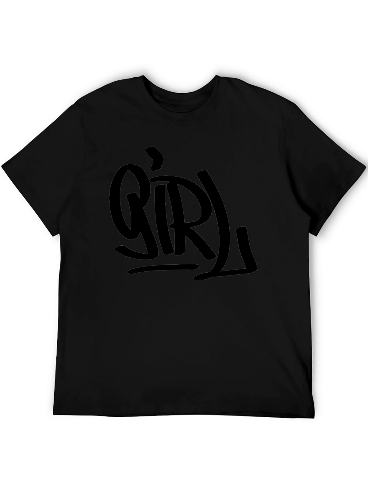 Girl Graphic Print Black T-Shirt