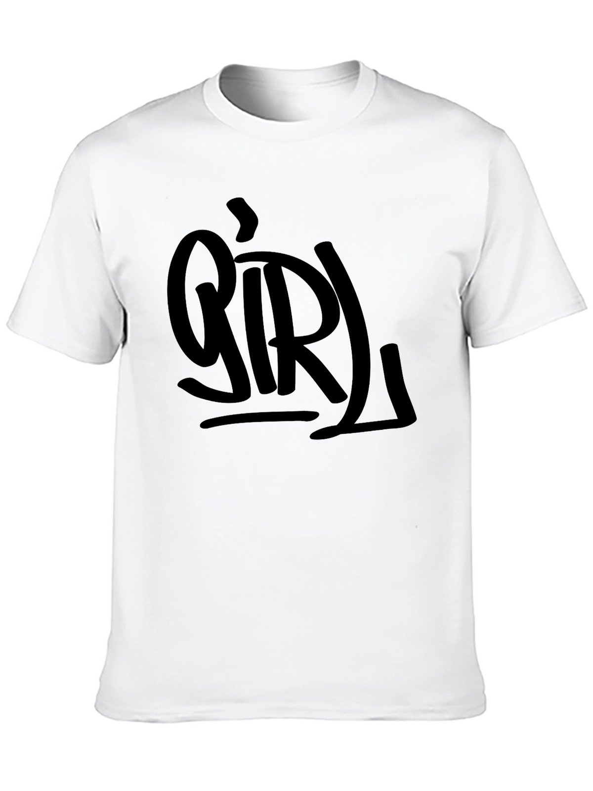 Girl Graphic Print Black T-Shirt