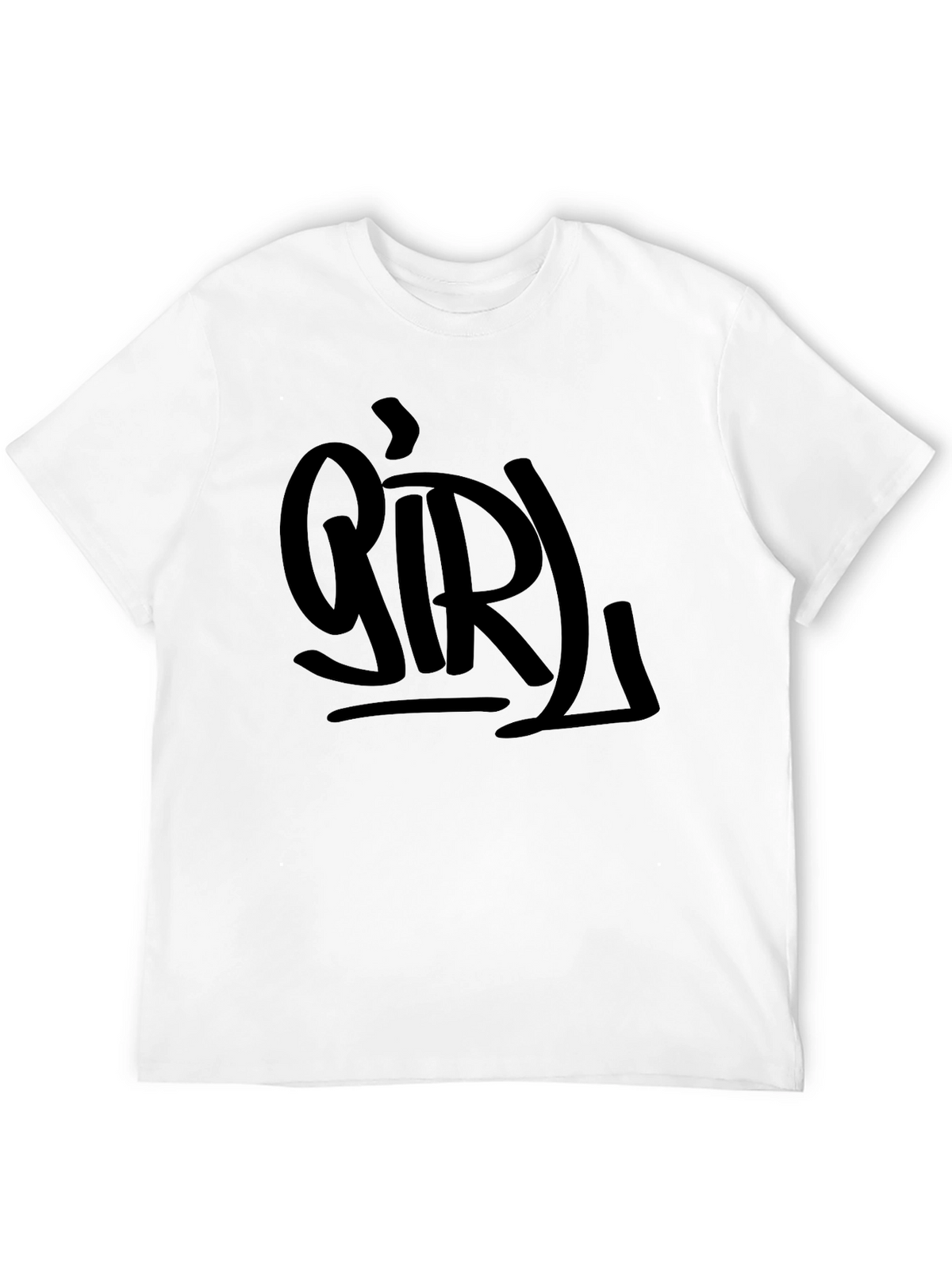 Girl Graphic Print Black T-Shirt