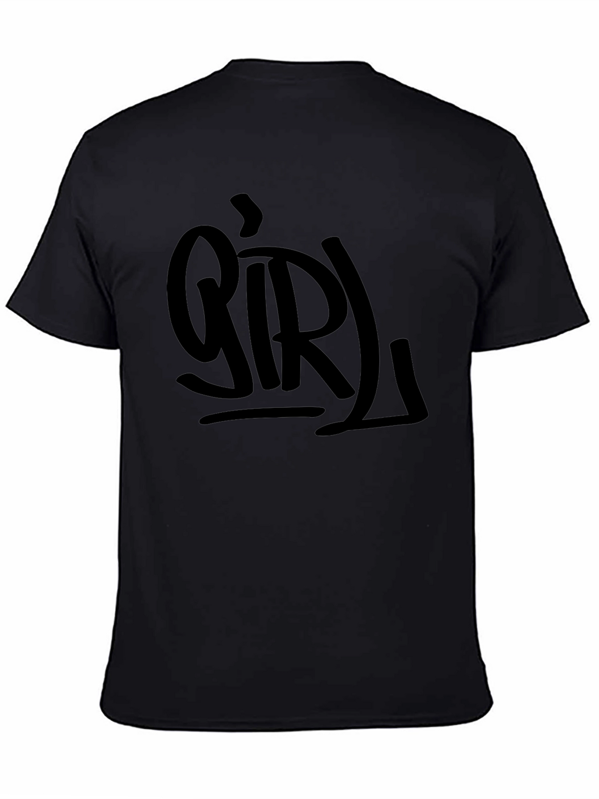 Girl Graphic Print Black T-Shirt