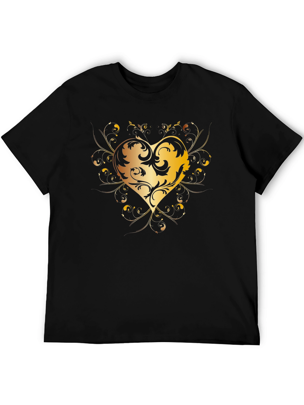 Golden Heart Swirl Black Tee