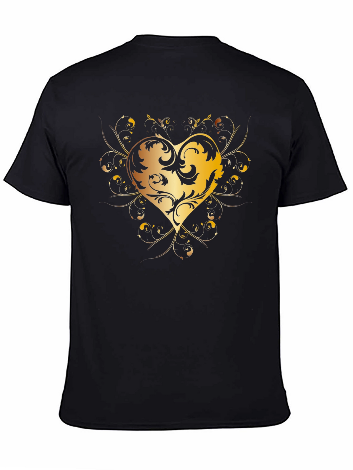 Golden Heart Swirl Black Tee