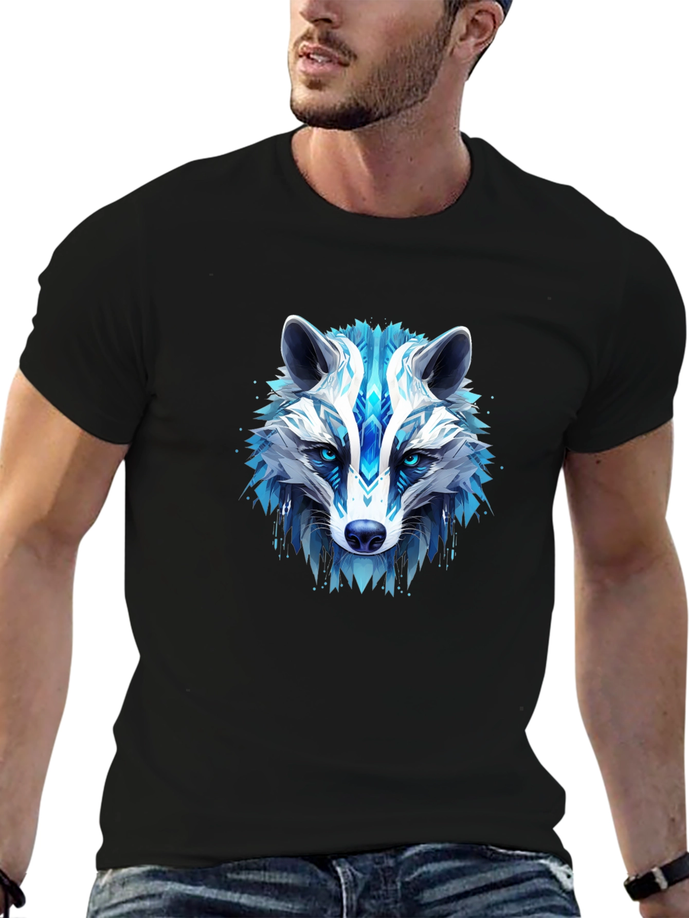 Cool Blue Wolf Graphic Tee