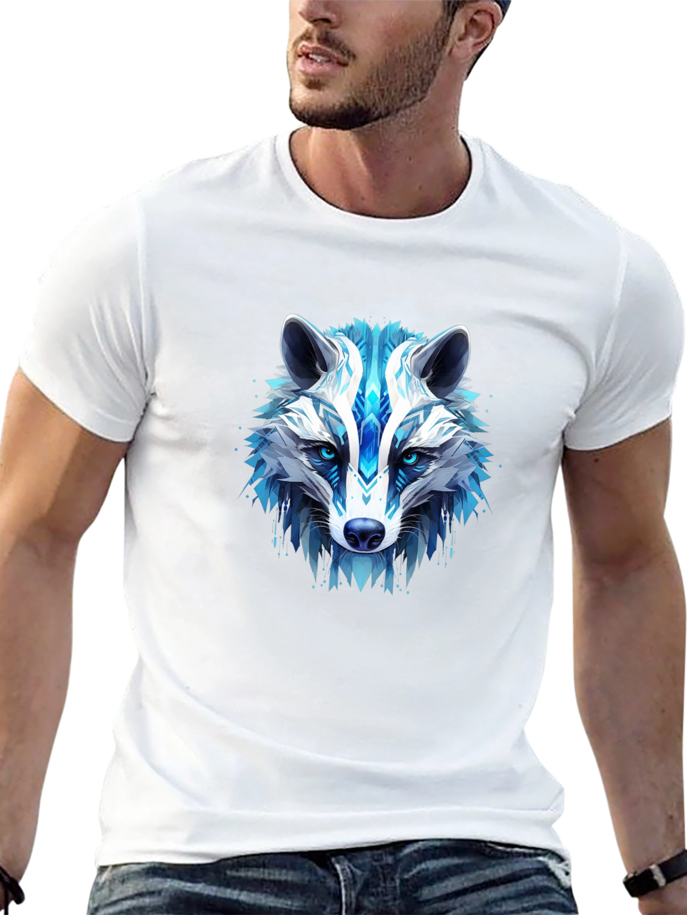 Cool Blue Wolf Graphic Tee
