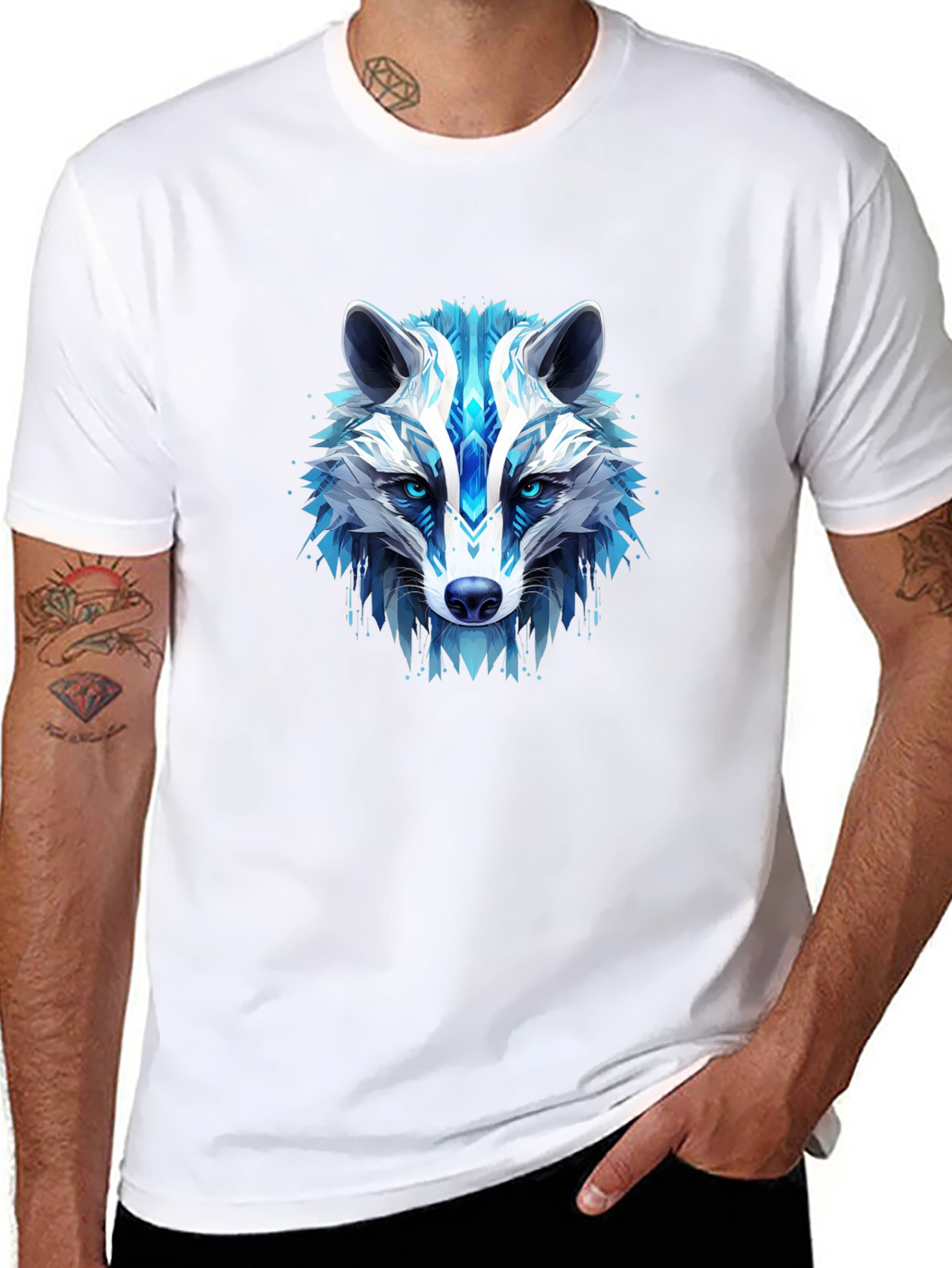 Cool Blue Wolf Graphic Tee