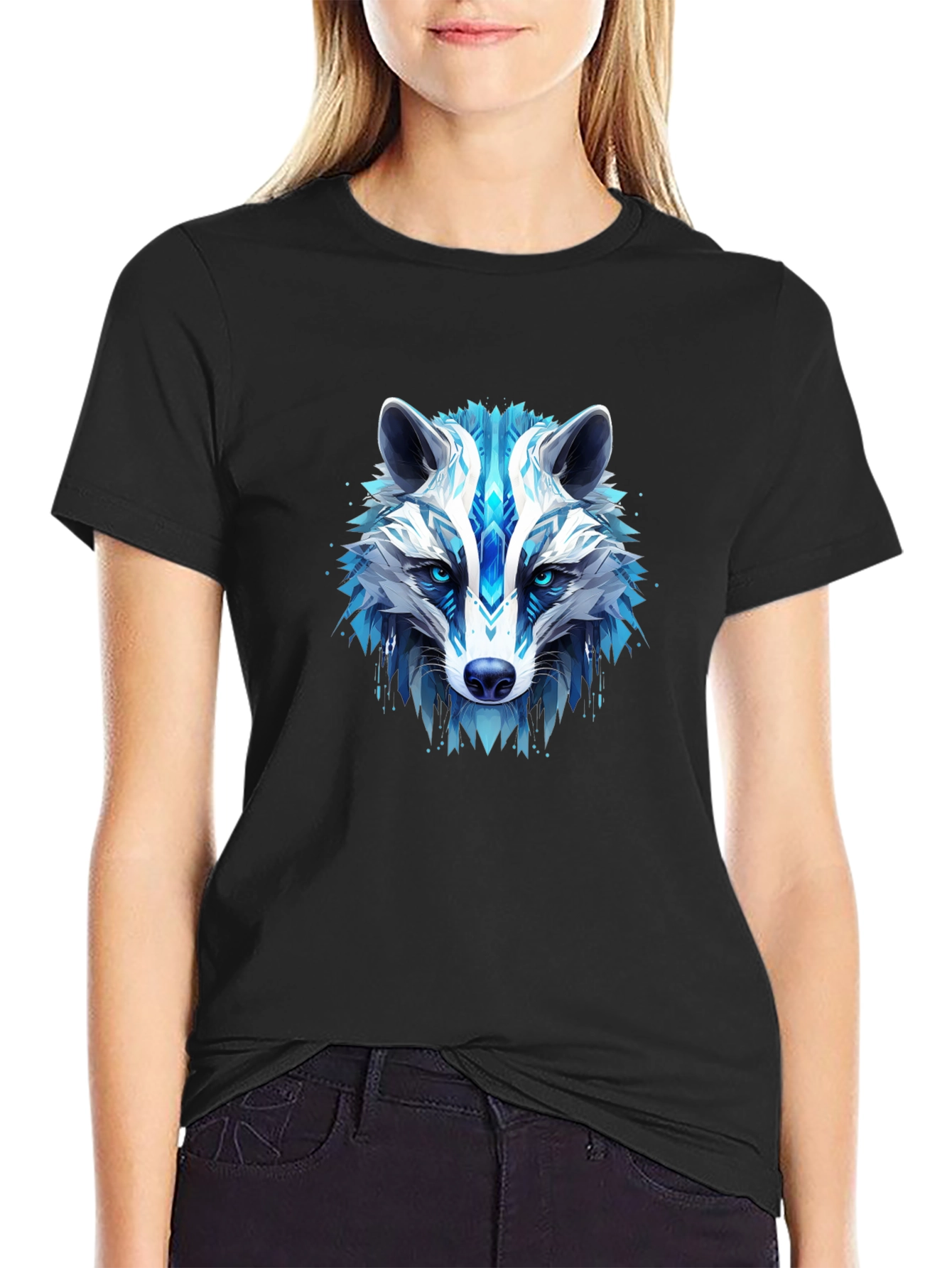 Cool Blue Wolf Graphic Tee