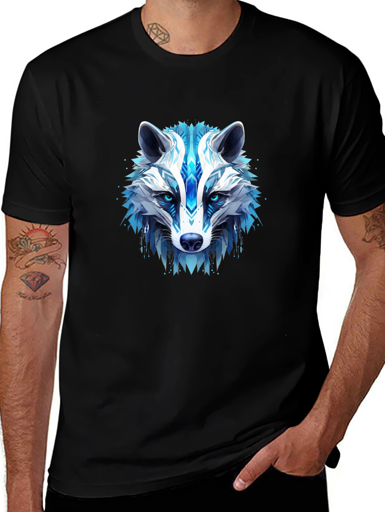 Cool Blue Wolf Graphic Tee