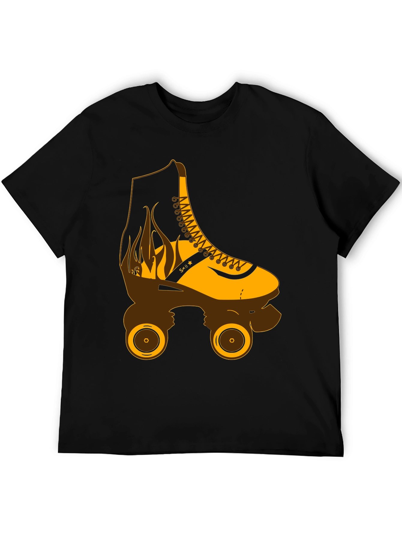 Retro Roller Skate Graphic T-Shirt - Black