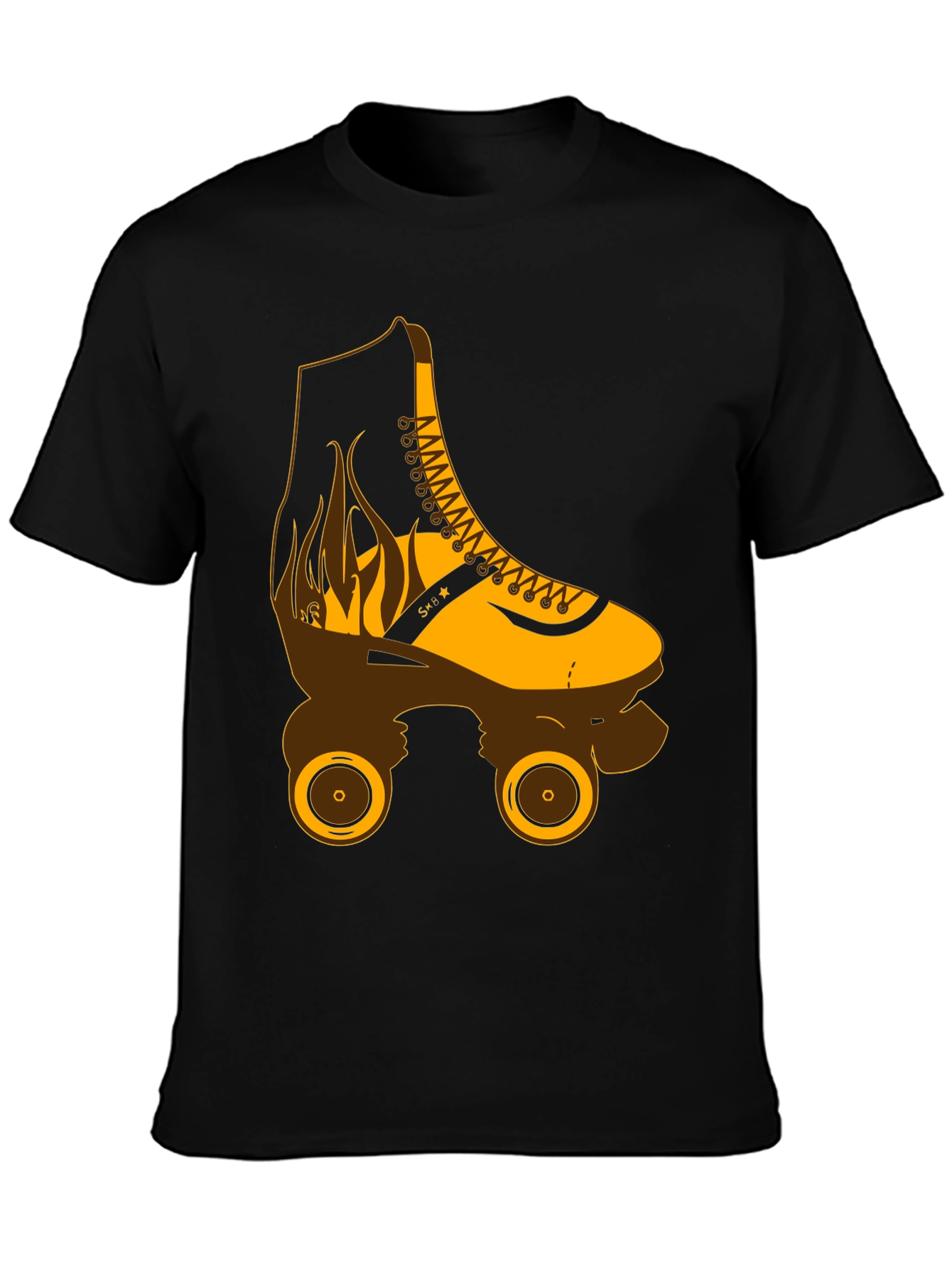 Retro Roller Skate Graphic T-Shirt - Black