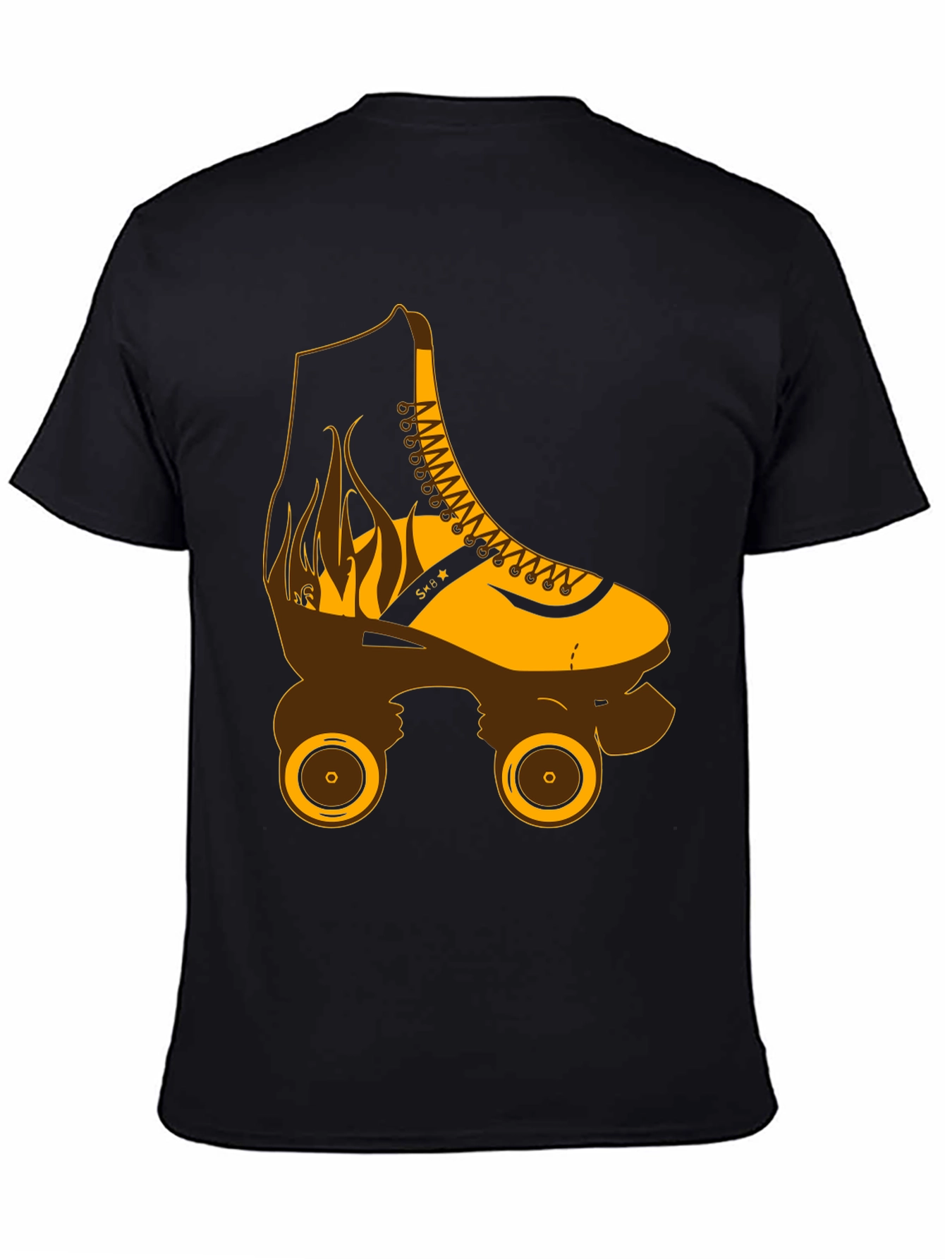 Retro Roller Skate Graphic T-Shirt - Black