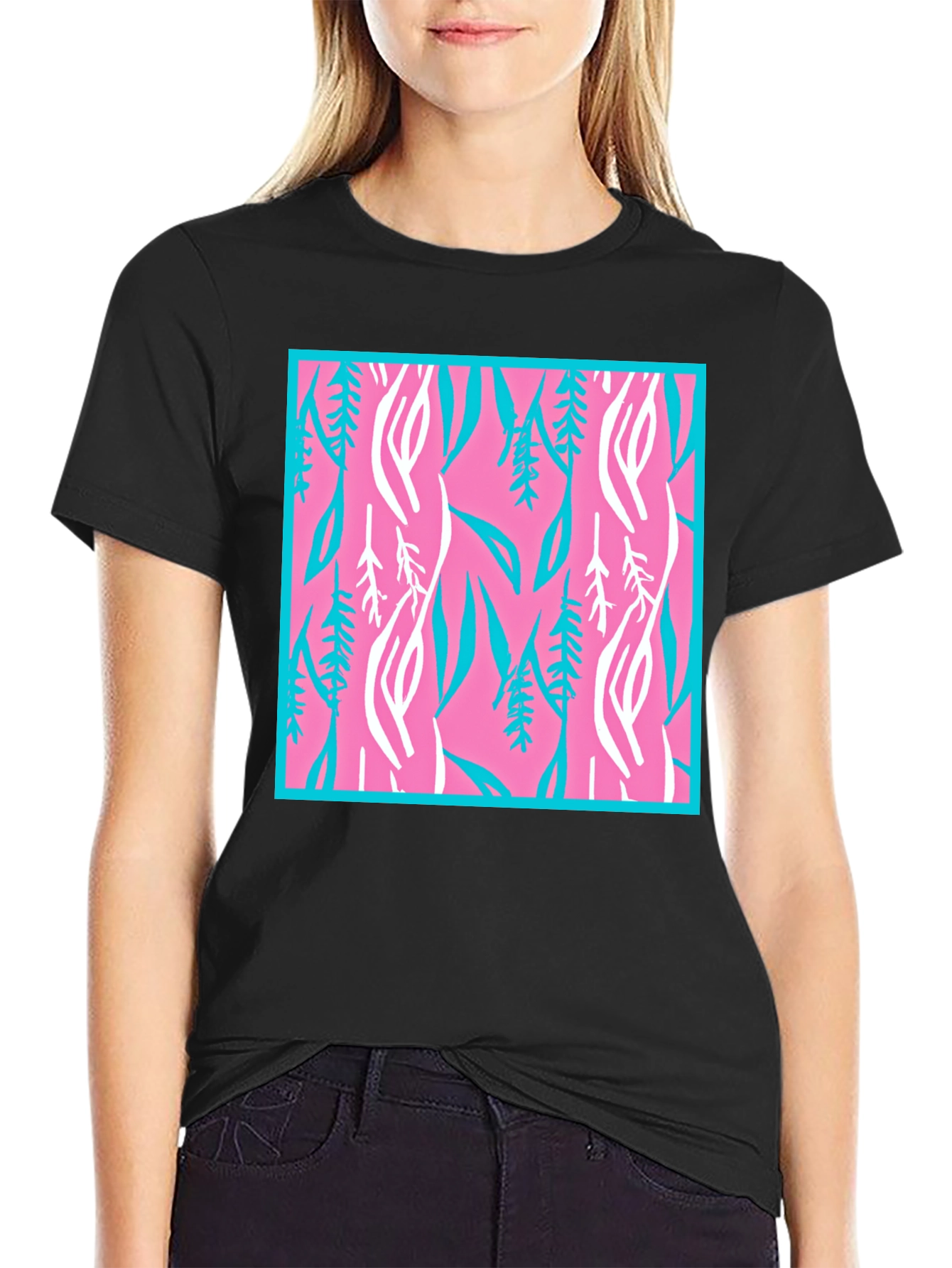 Floral Pattern Graphic Print Crew Neck T-Shirt