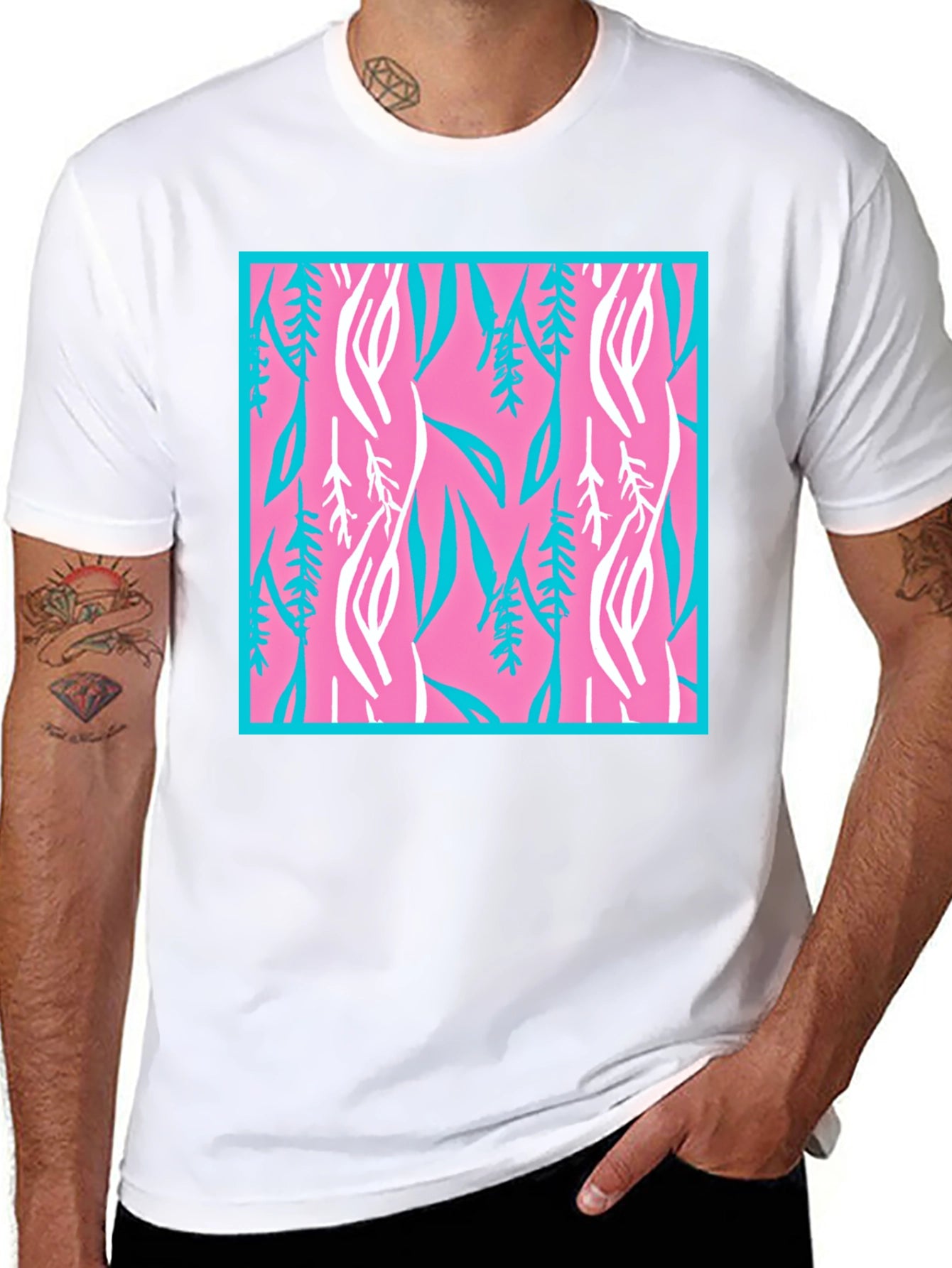 Floral Pattern Graphic Print Crew Neck T-Shirt
