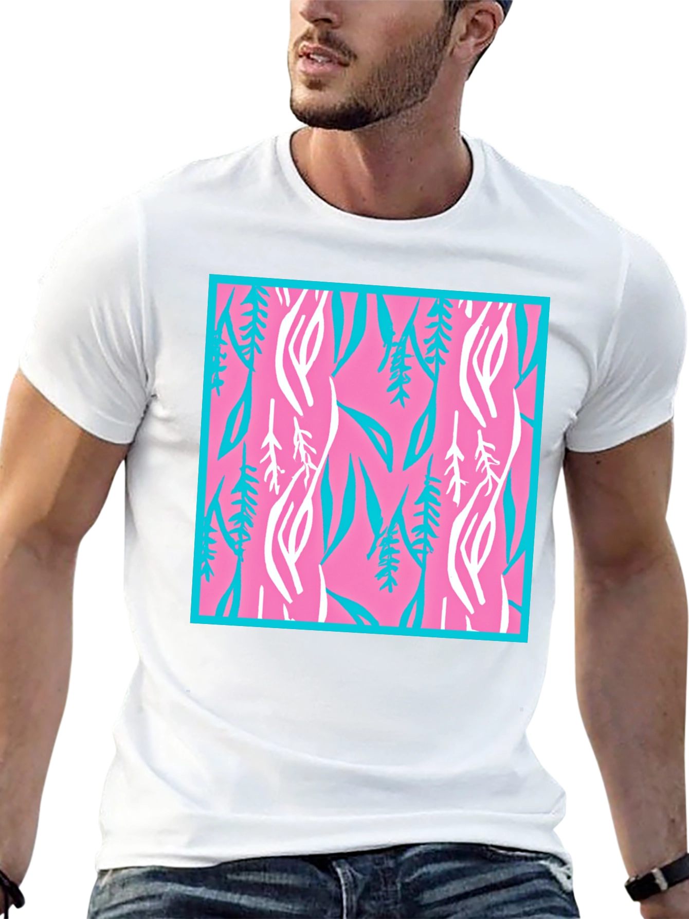 Floral Pattern Graphic Print Crew Neck T-Shirt