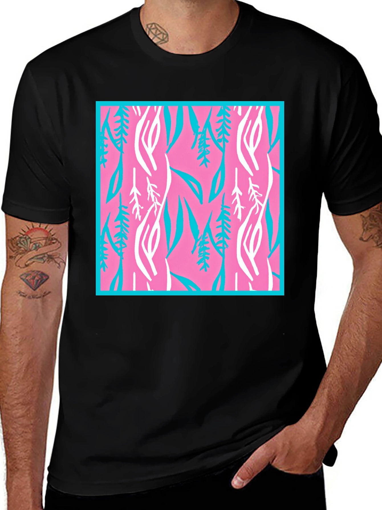 Floral Pattern Graphic Print Crew Neck T-Shirt