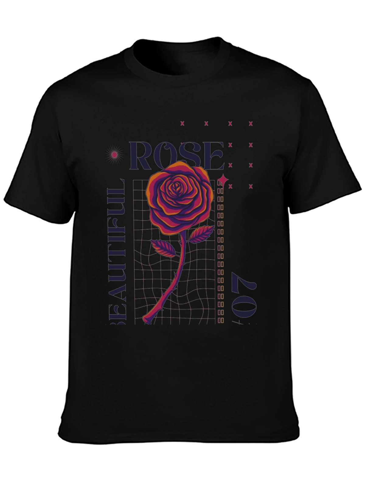 Rose Graphic T-Shirt - Mens Black Tee