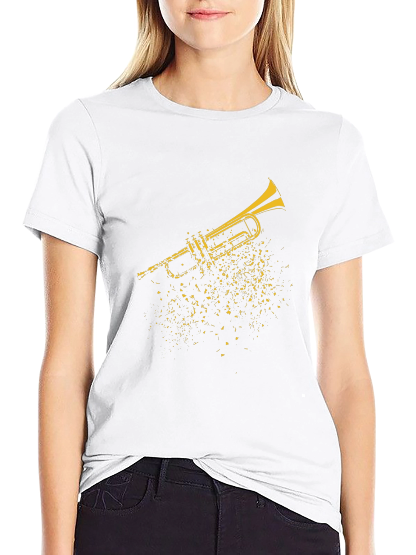 Trumpet Graphic Black T-Shirt - Music Lover Tee