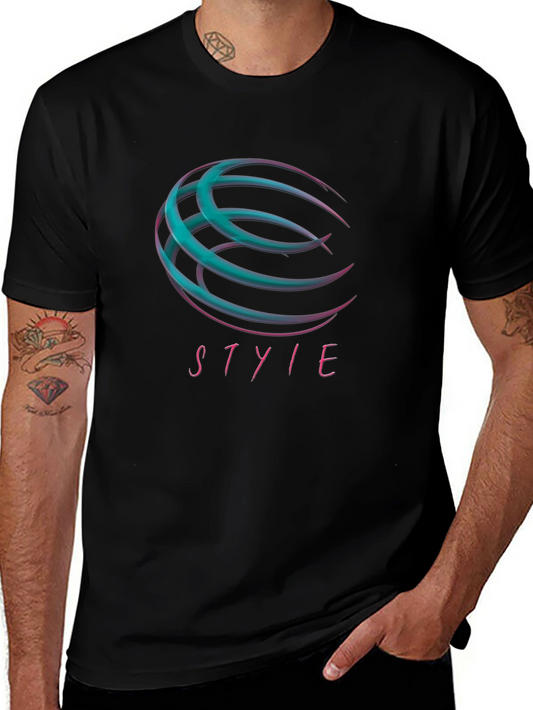Stylish Abstract Graphic Black T-Shirt