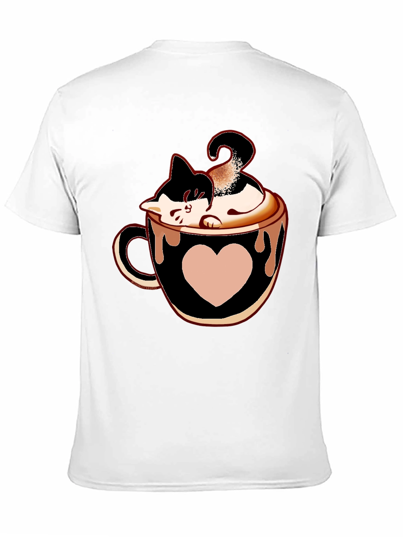 Cat In Cup T-Shirt - Black Tee