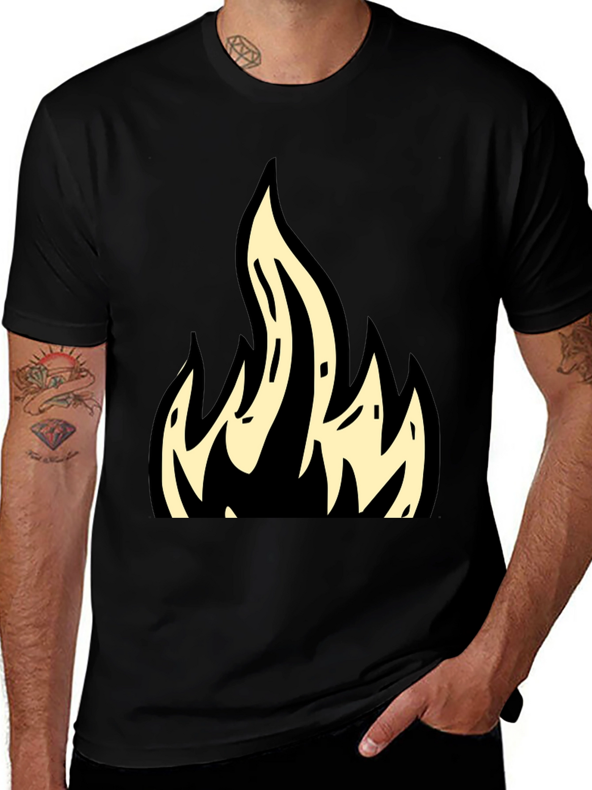 Flame Graphic Black T-Shirt - Bold & Stylish