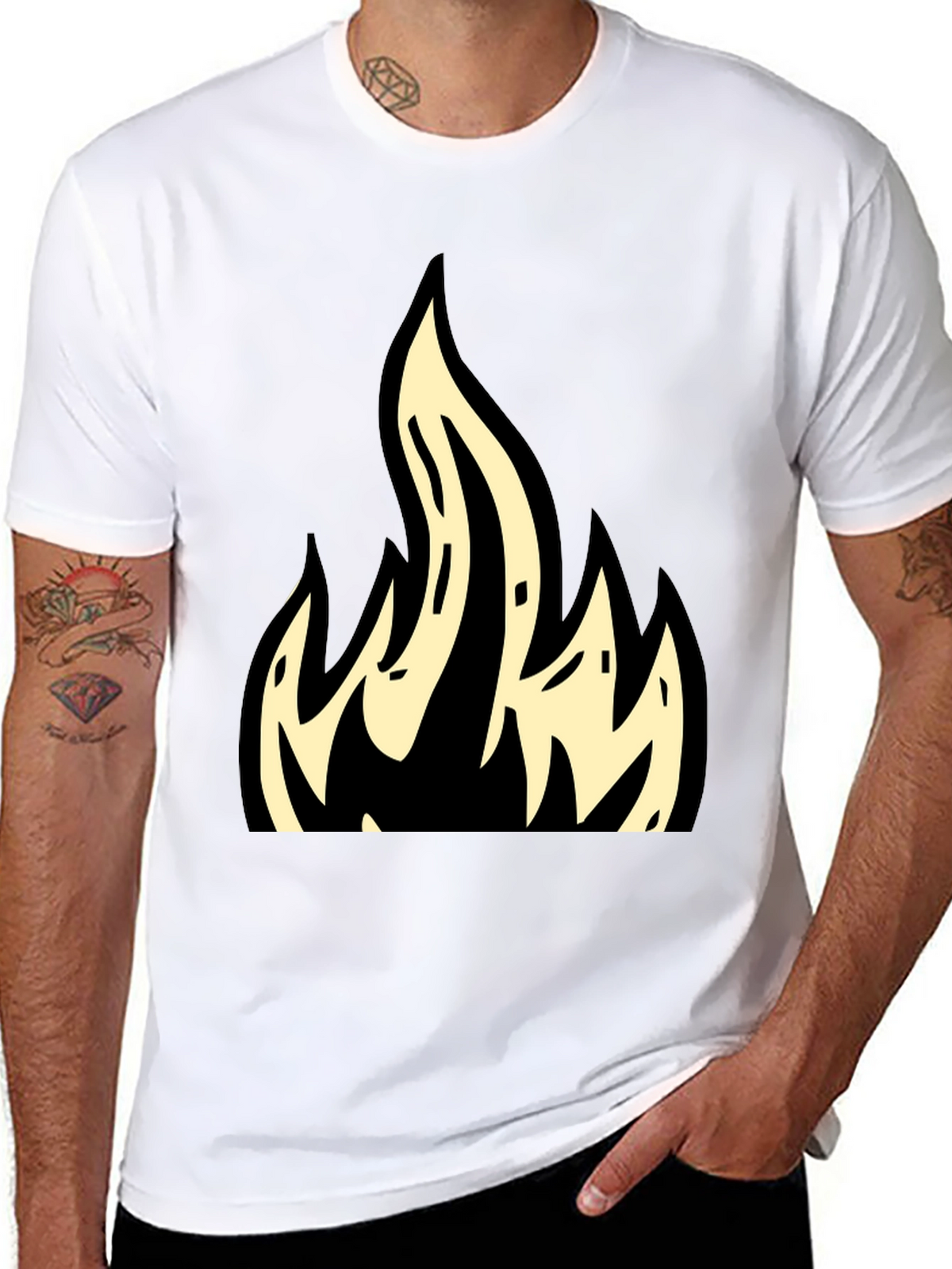 Flame Graphic Black T-Shirt - Bold & Stylish
