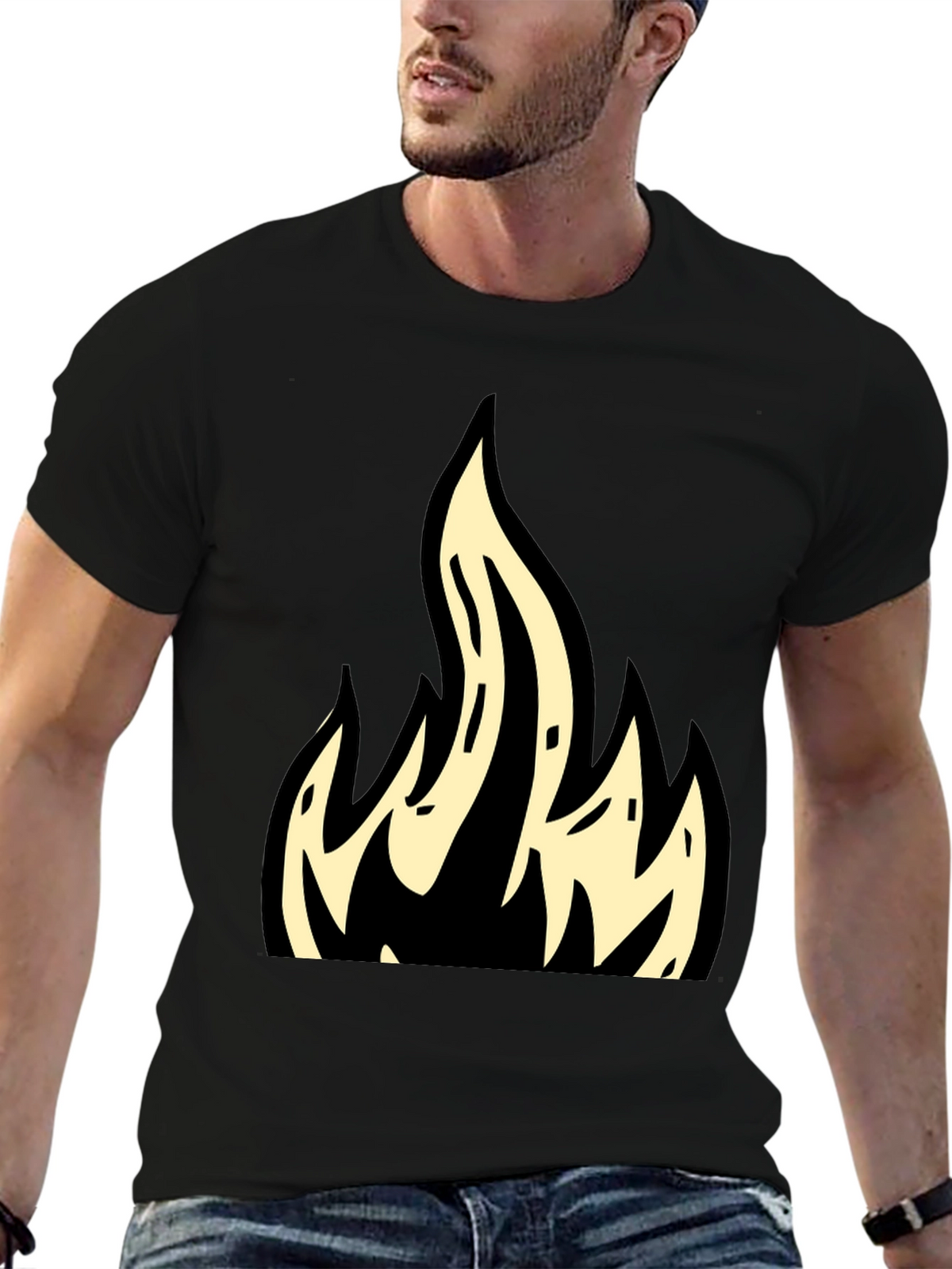Flame Graphic Black T-Shirt - Bold & Stylish