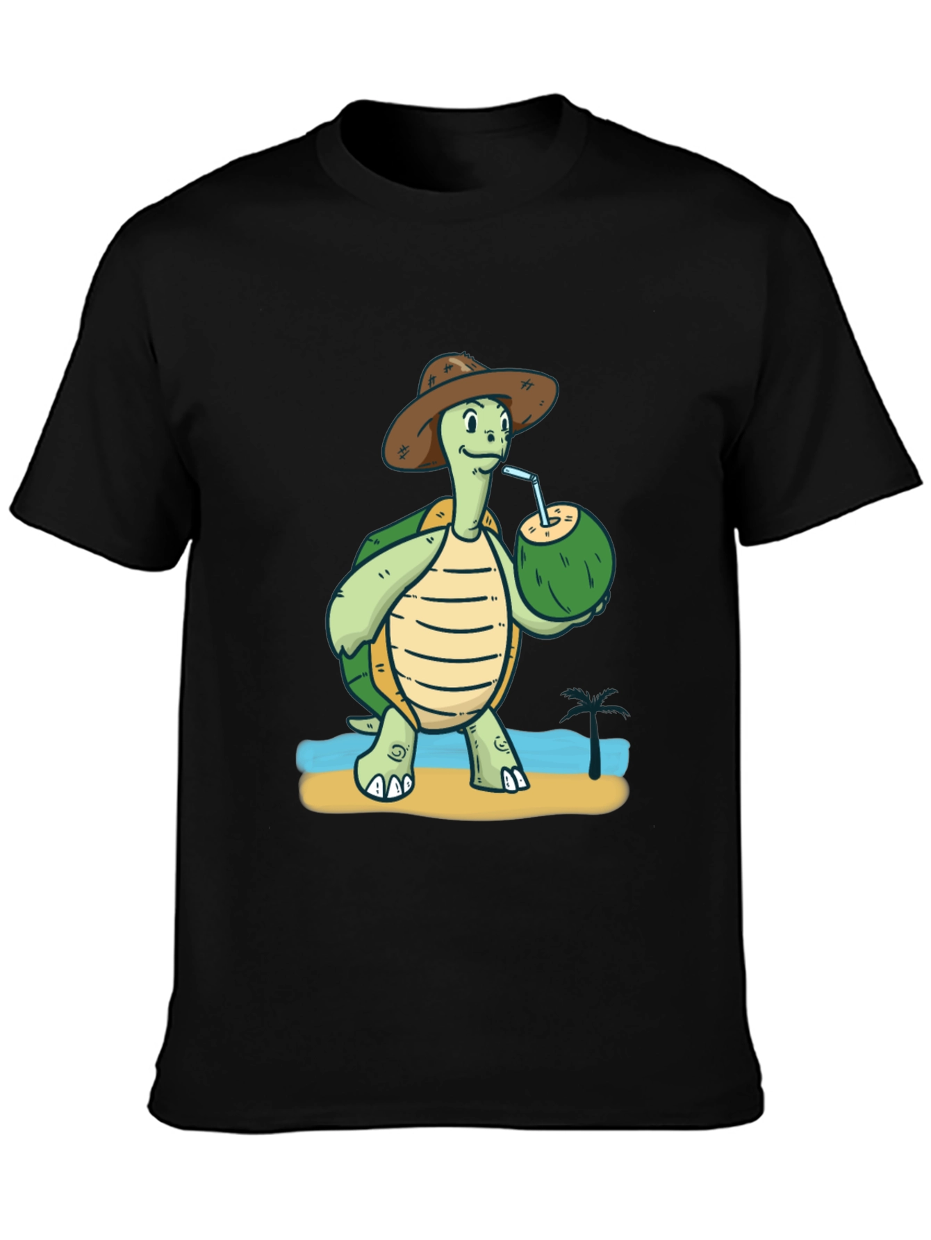 Turtle Drinking Coconut T-Shirt