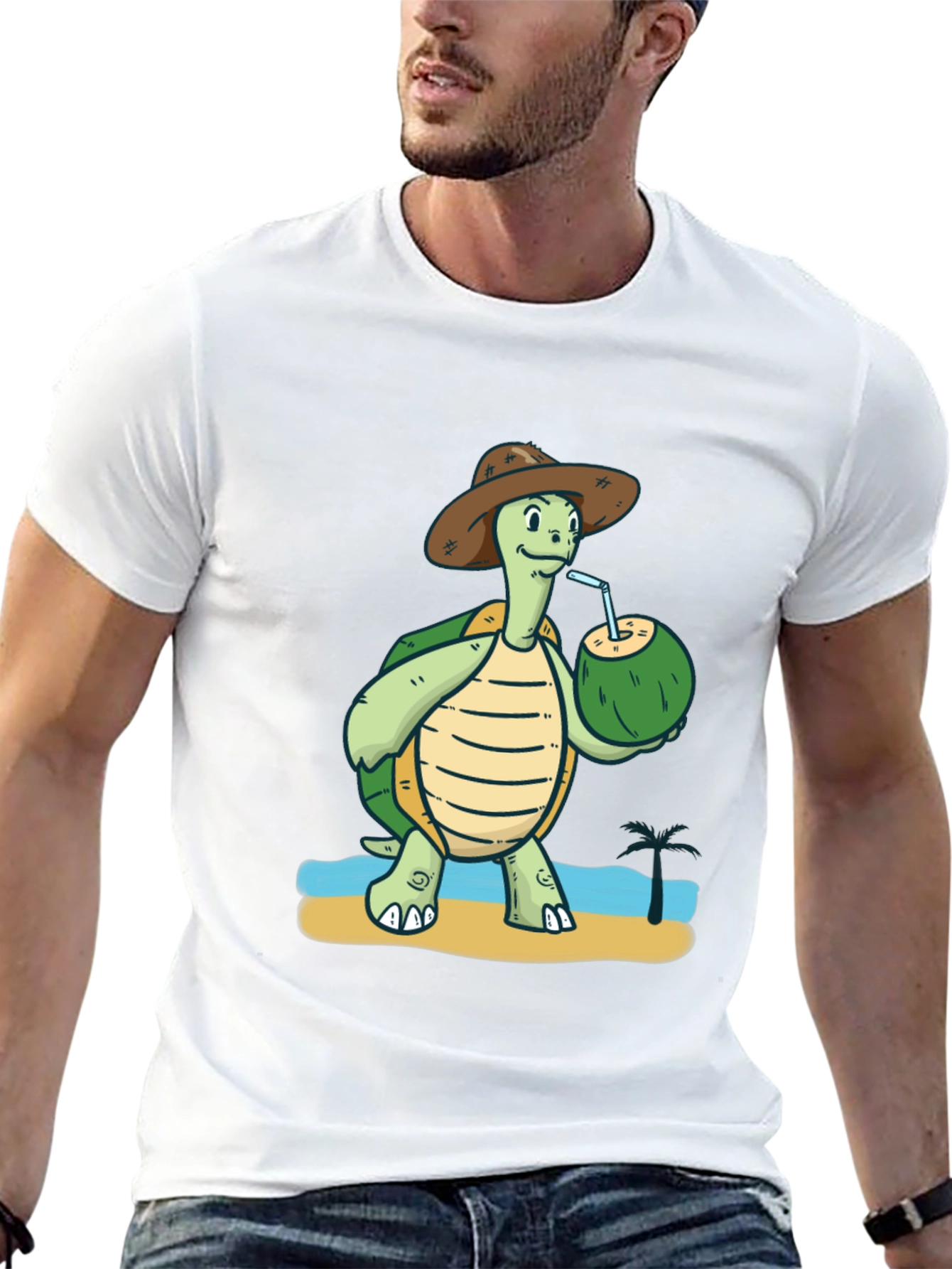 Turtle Drinking Coconut T-Shirt