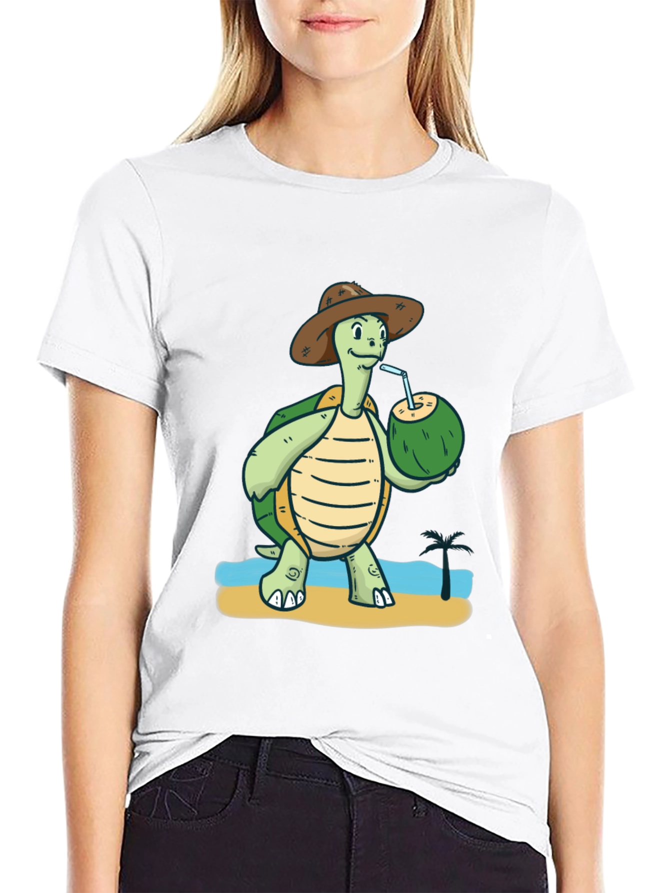 Turtle Drinking Coconut T-Shirt