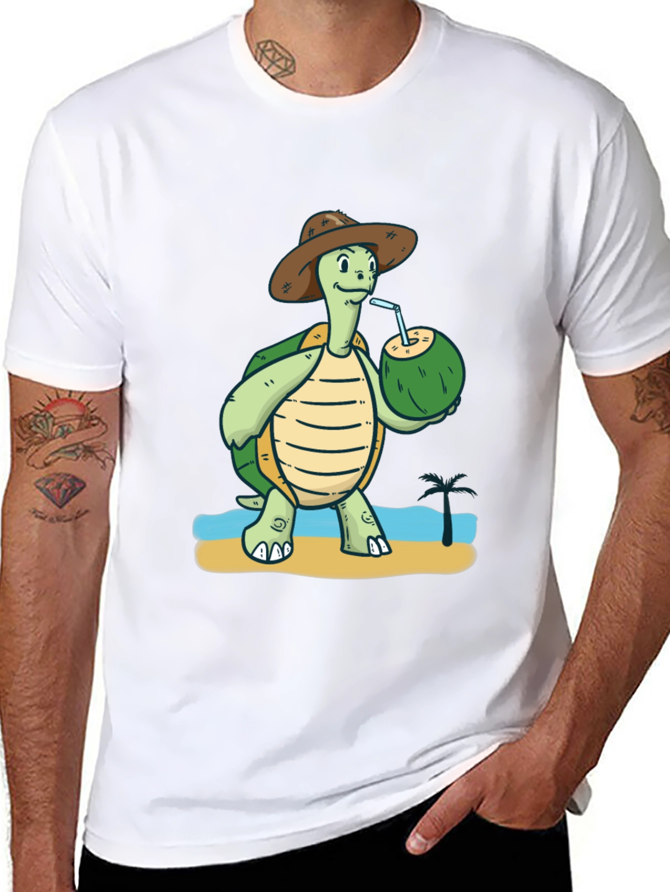 Turtle Drinking Coconut T-Shirt