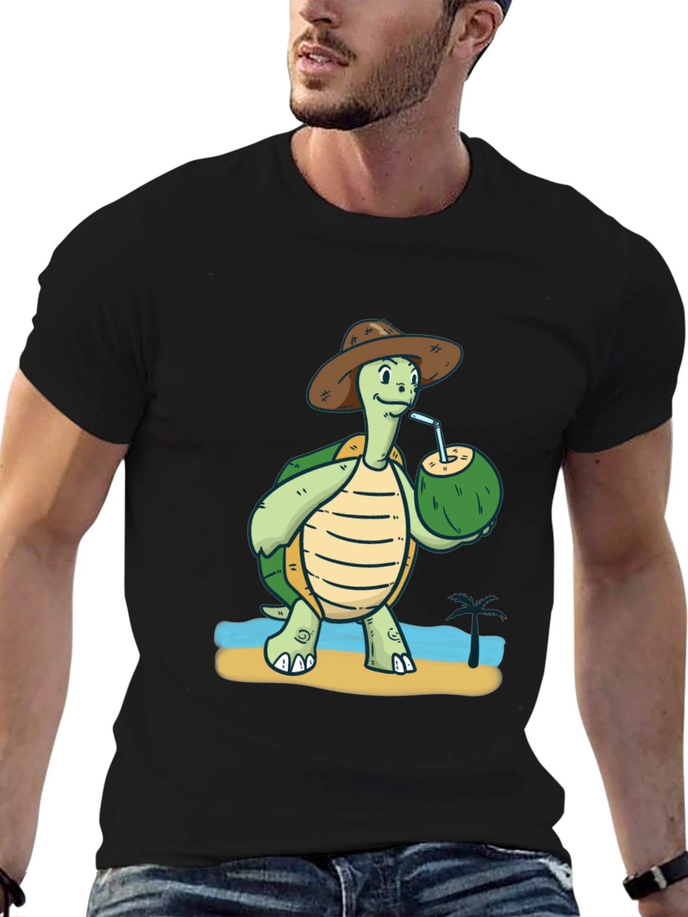 Turtle Drinking Coconut T-Shirt