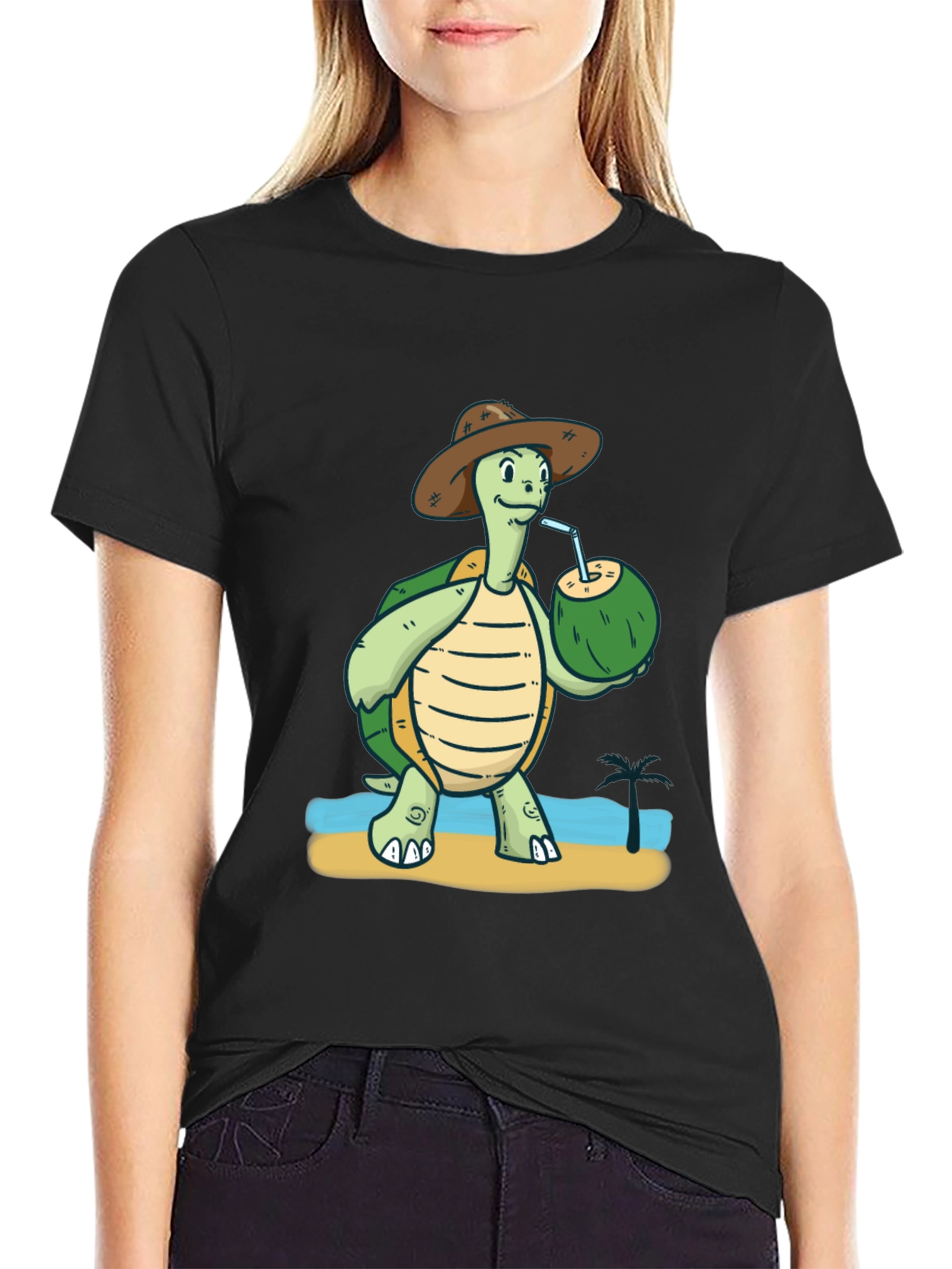 Turtle Drinking Coconut T-Shirt