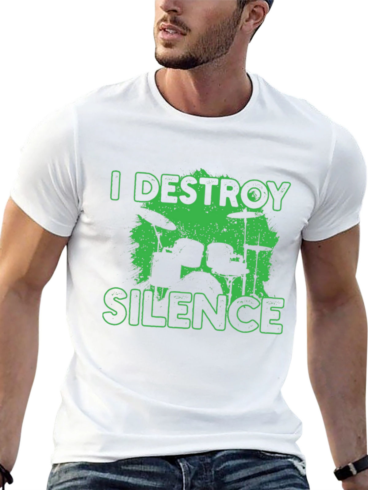 I Destroy Silence Drummer Black T-Shirt